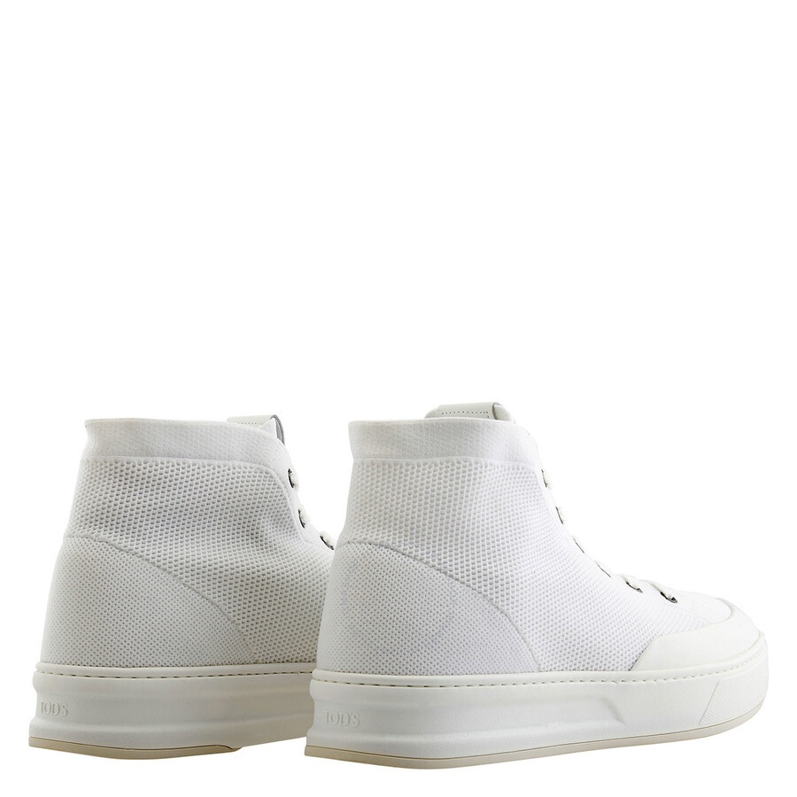 Tods Men's White Knit High-Top Sneakers - 3