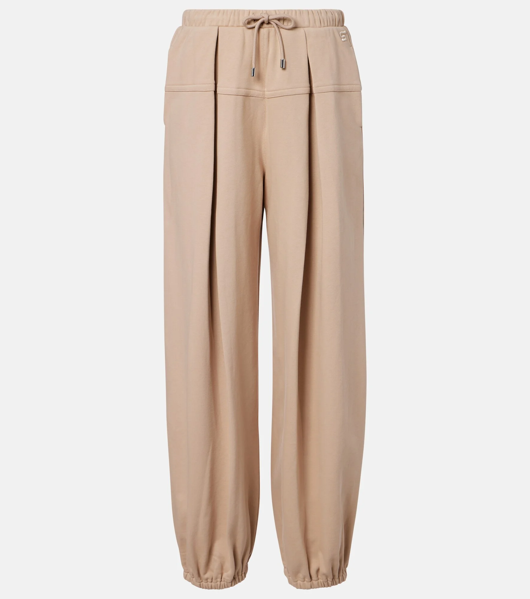 Pleated cotton-blend jersey sweatpants - 1