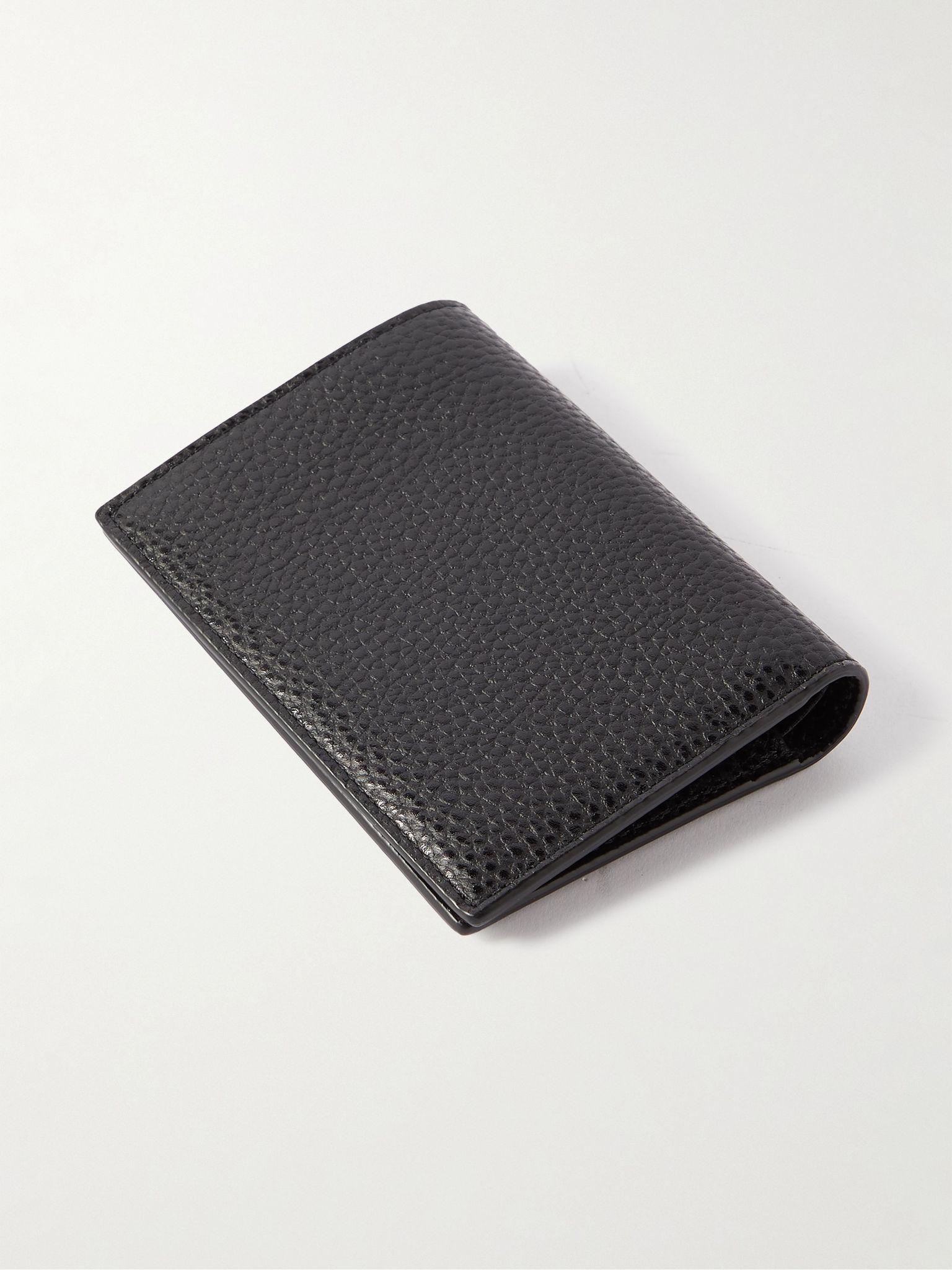 Tiny Cassandre Logo-Appliquéd Full-Grain Leather Bifold Wallet Black - 2