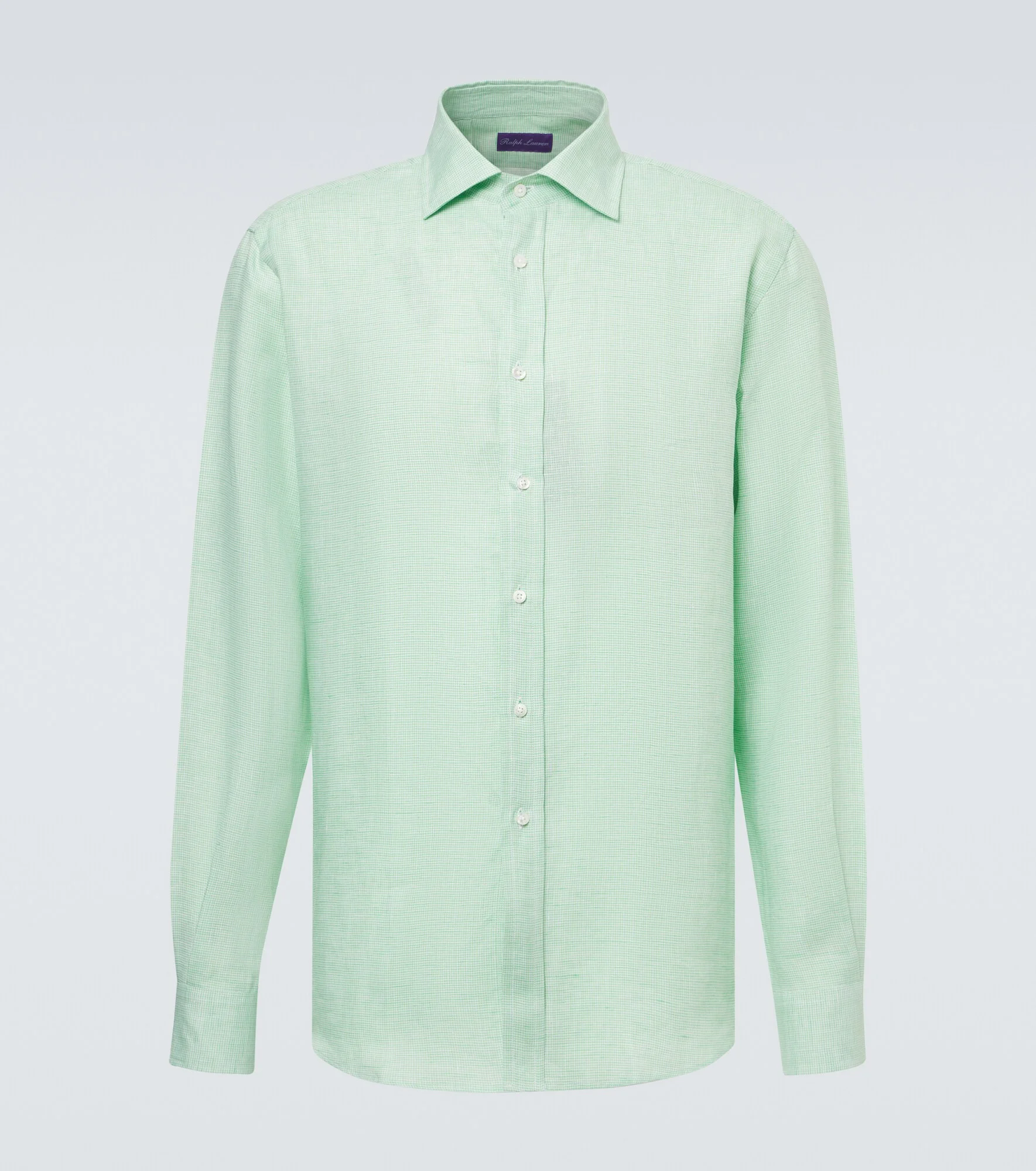 Checked linen shirt - 1