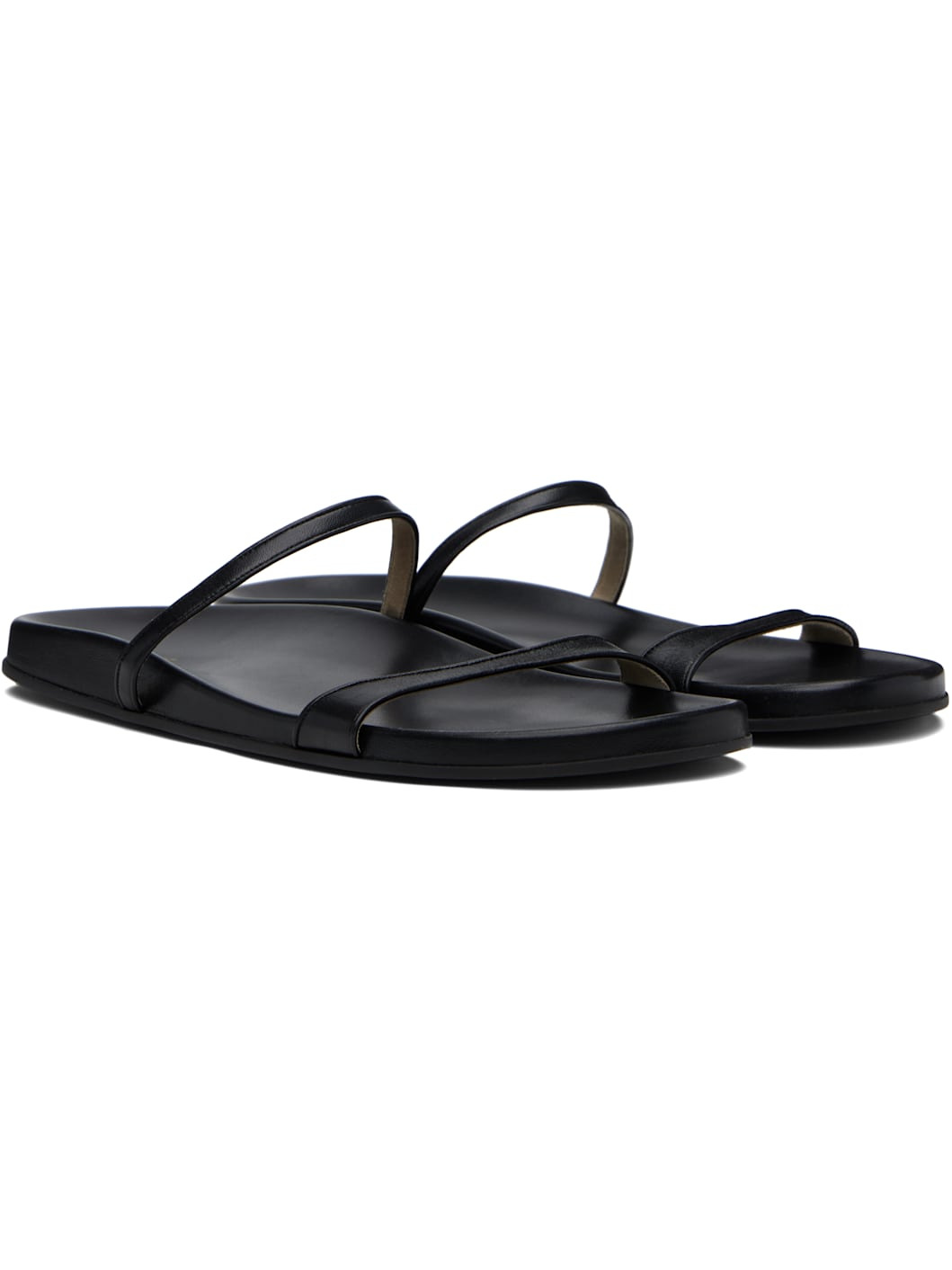 Black Hugh Thin Strap Sandals - 4