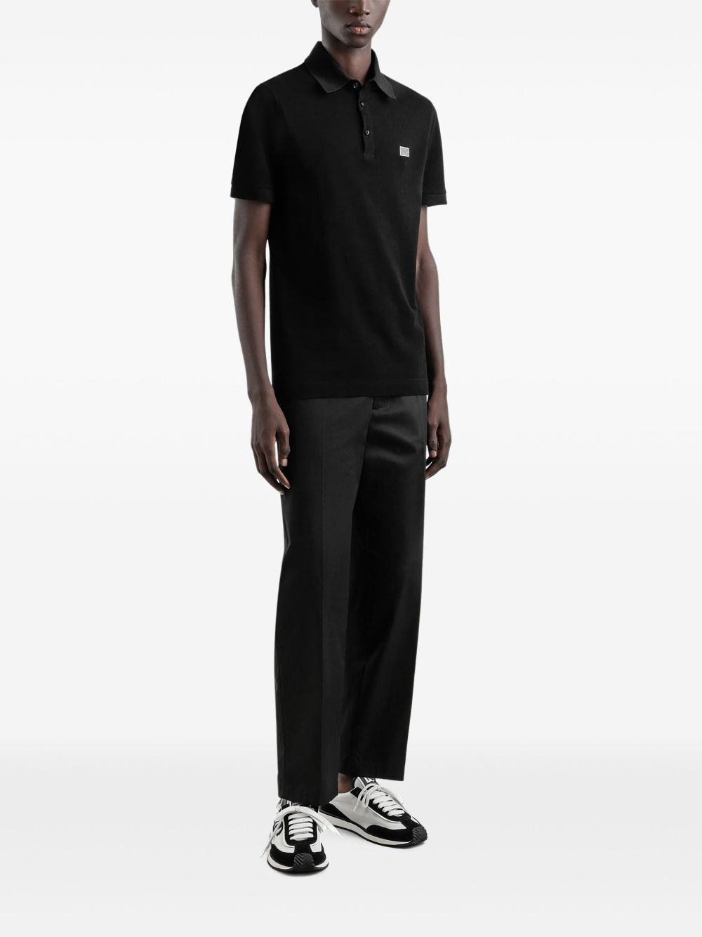 logo-plaque polo shirt - 2