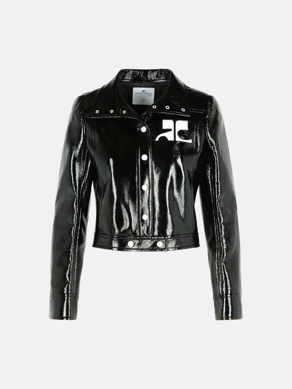 'REEDITION' BLACK COTTON BLEND JACKET - 1