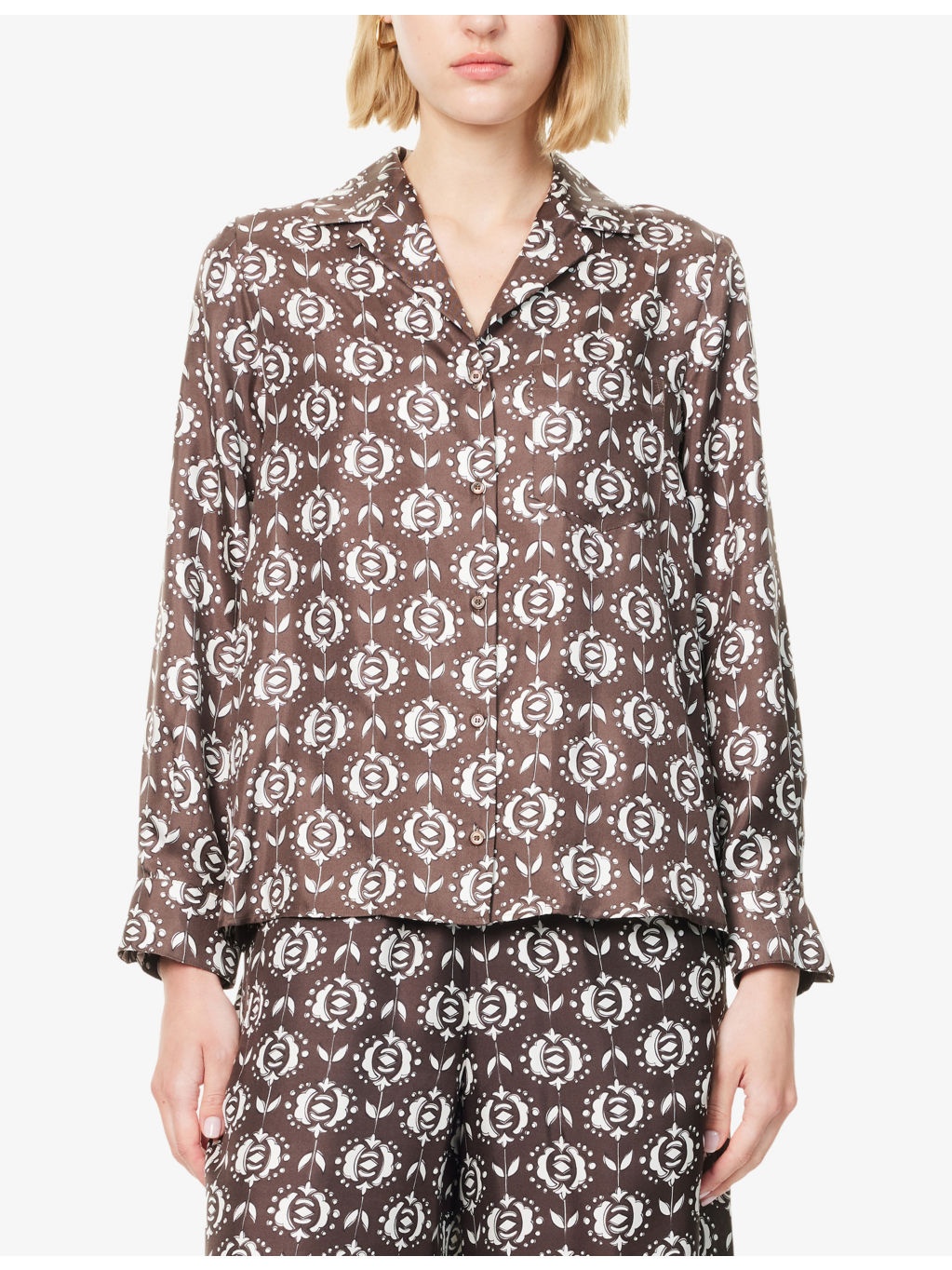 Oncia Floral-Print Silk Shirt - 3