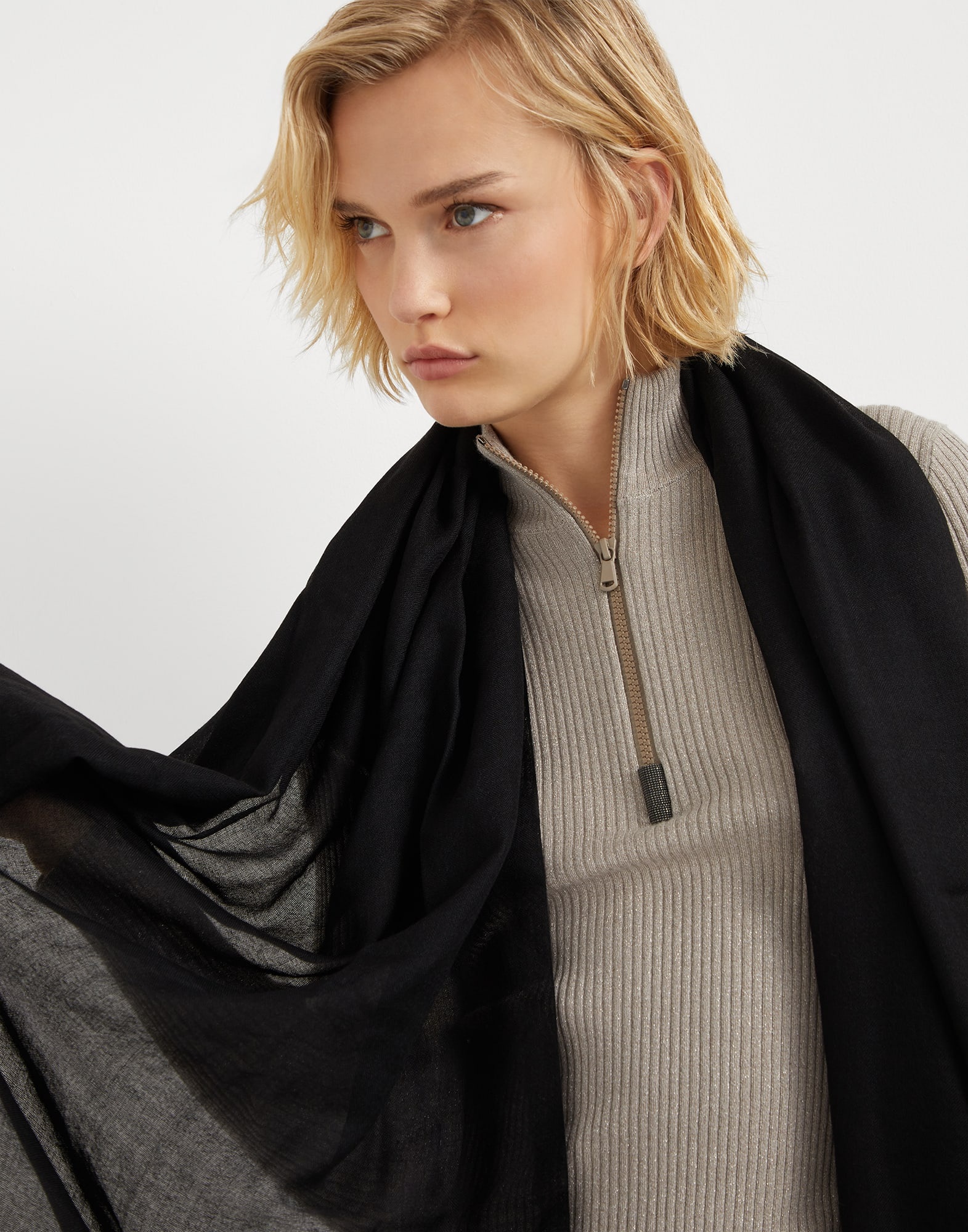 Cashmere and silk scarf - 4