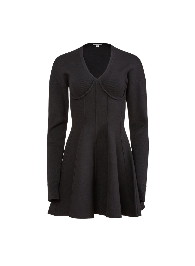 V-Neck Flared Corset Dress - 1