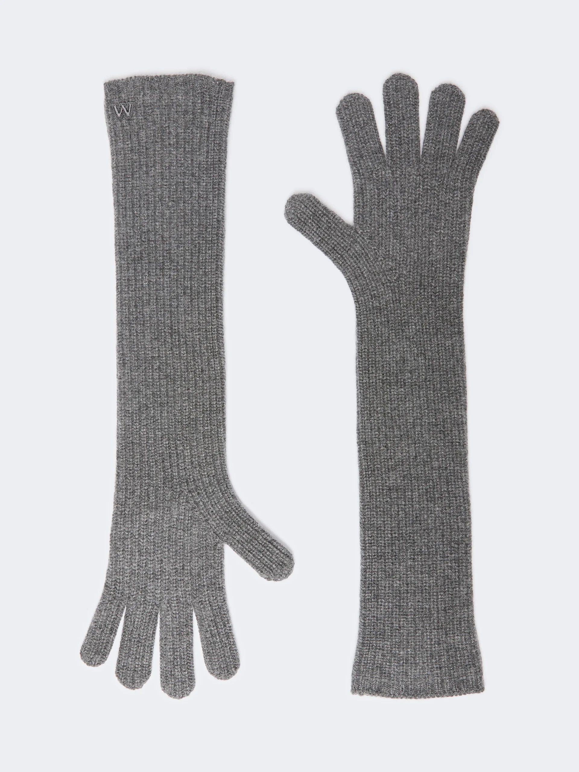 PALMI Cashmere yarn gloves - LIGHT GREY - 1