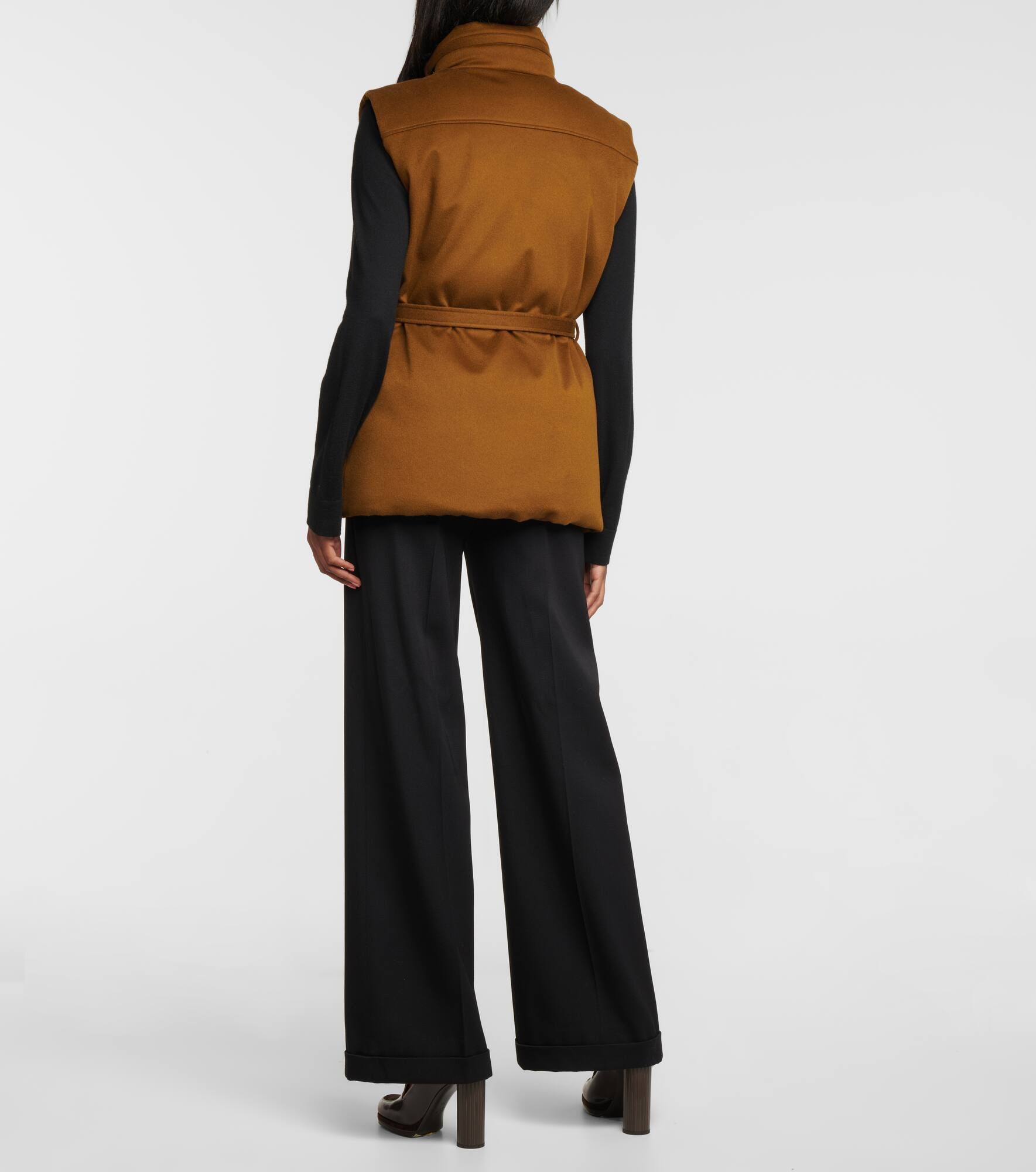 Laytin belted cashmere down vest - 3