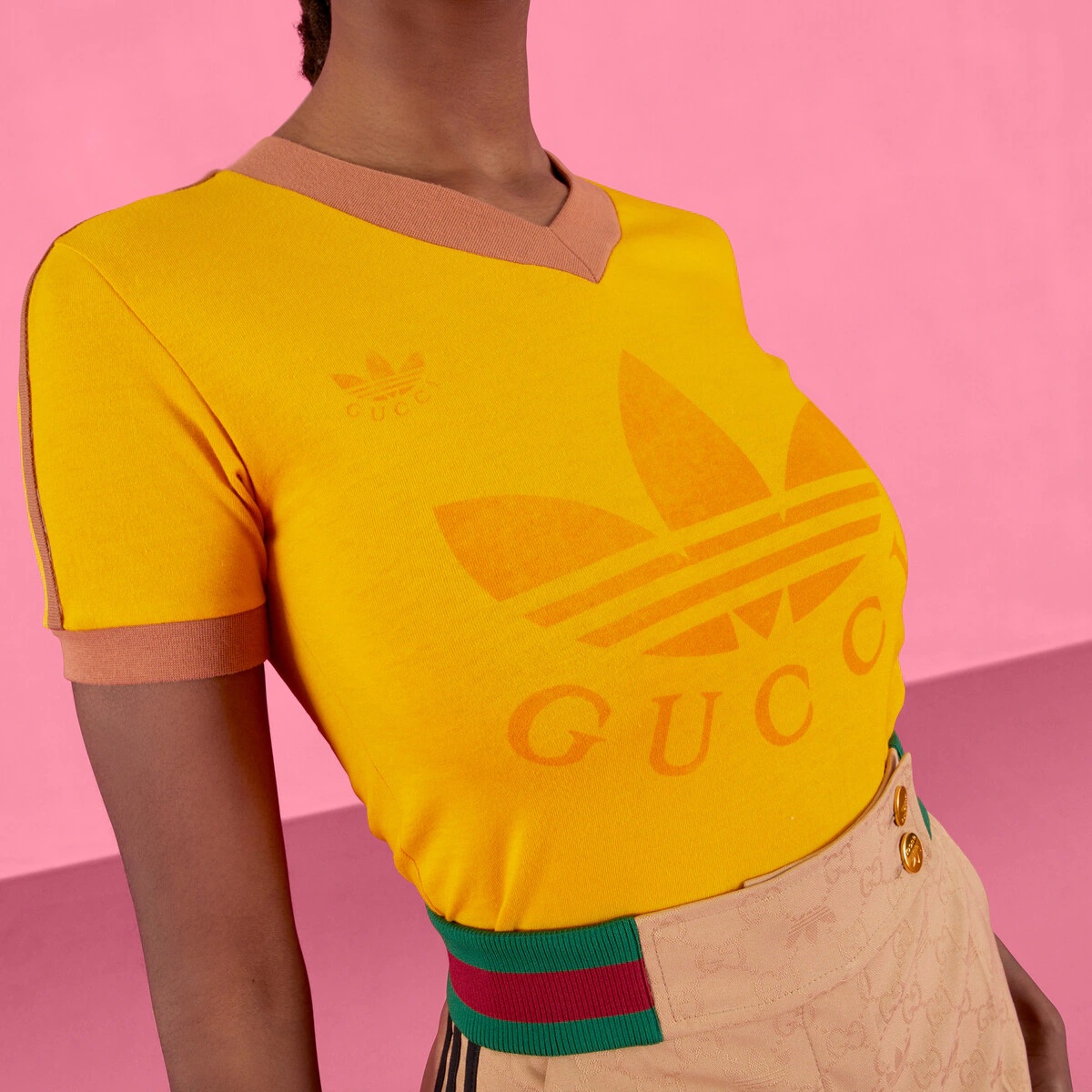 adidas x Gucci v-neck T-shirt - 4