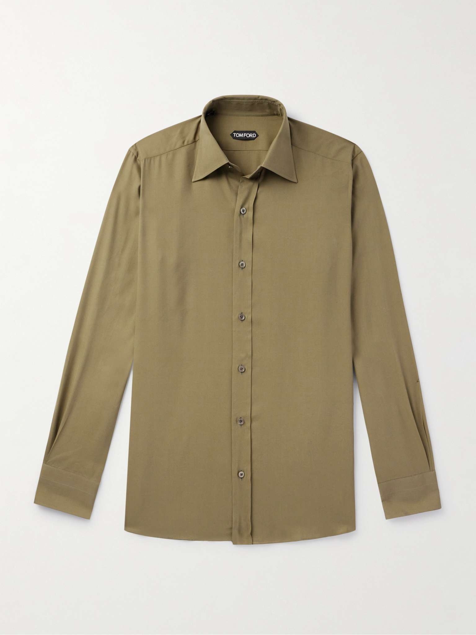 Cutaway-Collar Silk-Poplin Shirt - 1