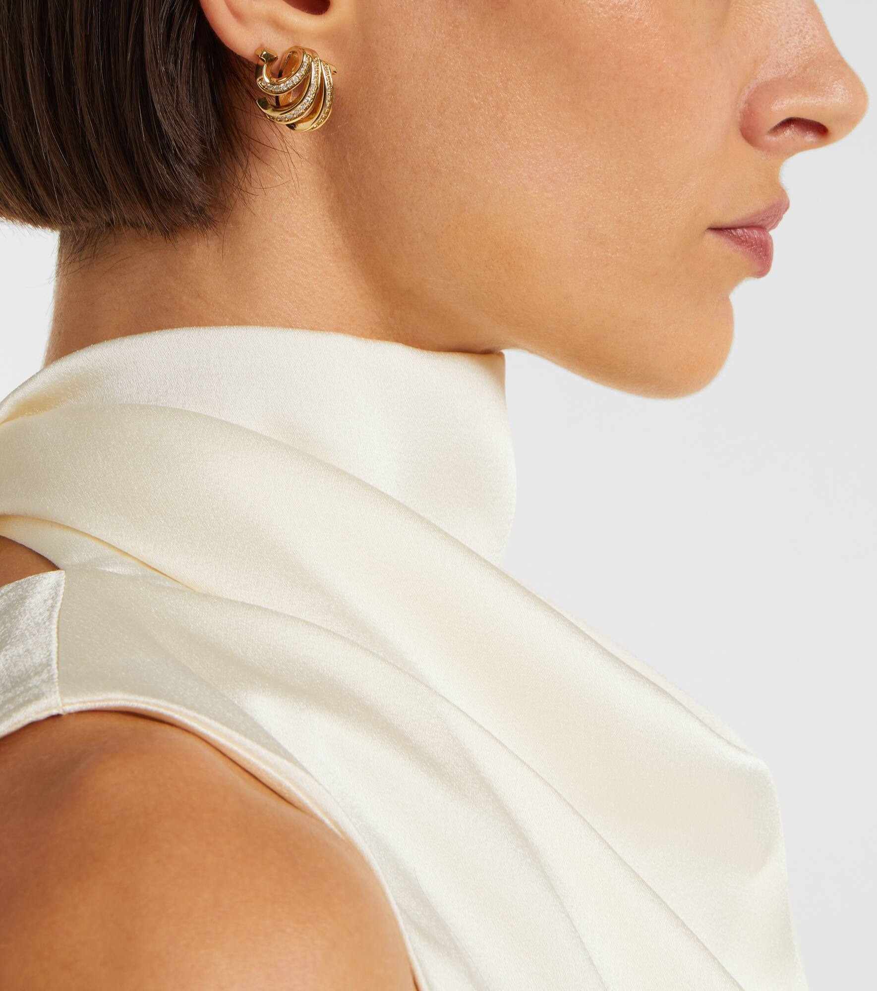 Embellished gold-plated hoop earrings - 3