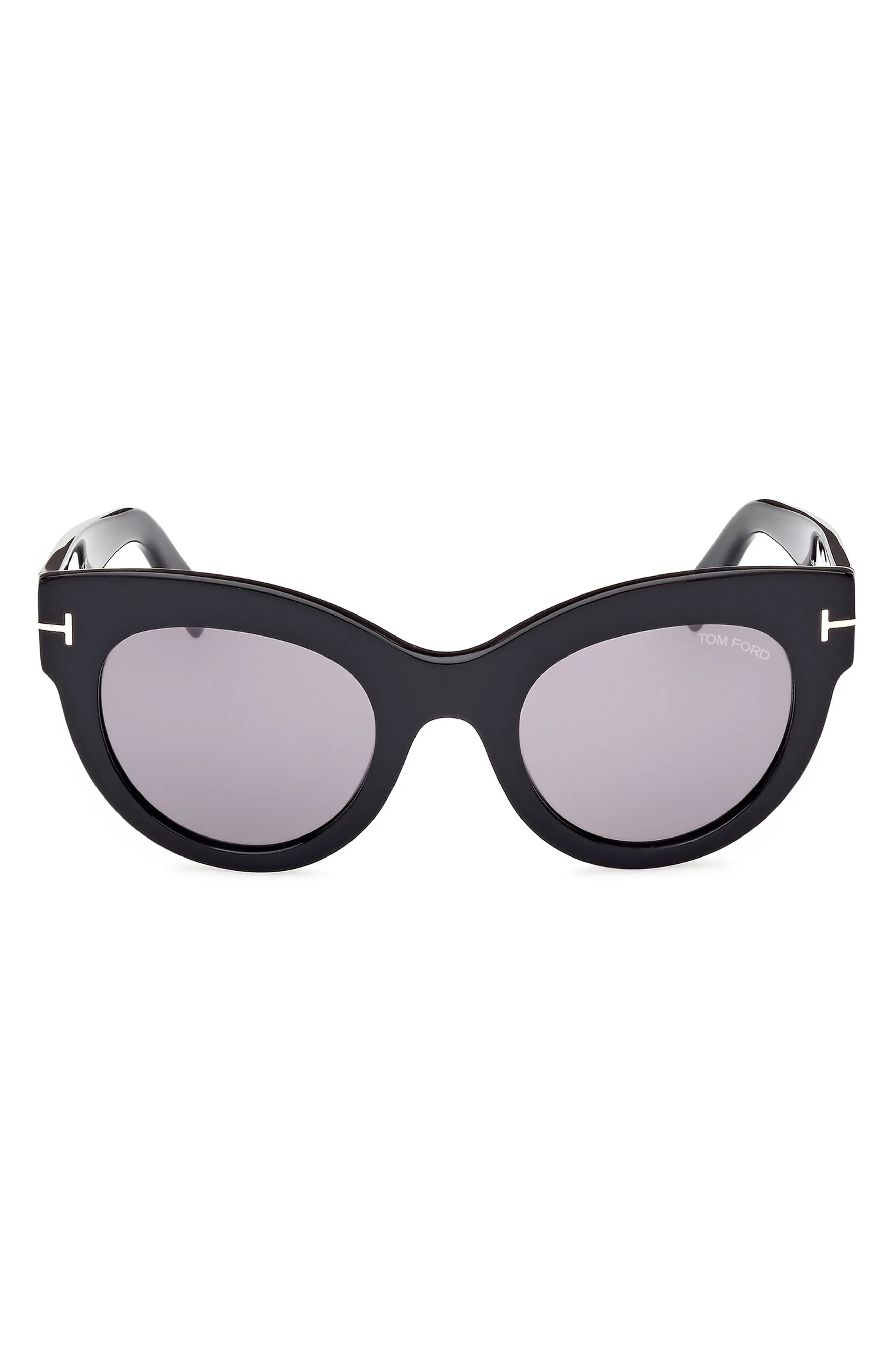 Lucilla 51mm Gradient Cat Eye Sunglasses in Shiny Black /Smoke Silver - 1