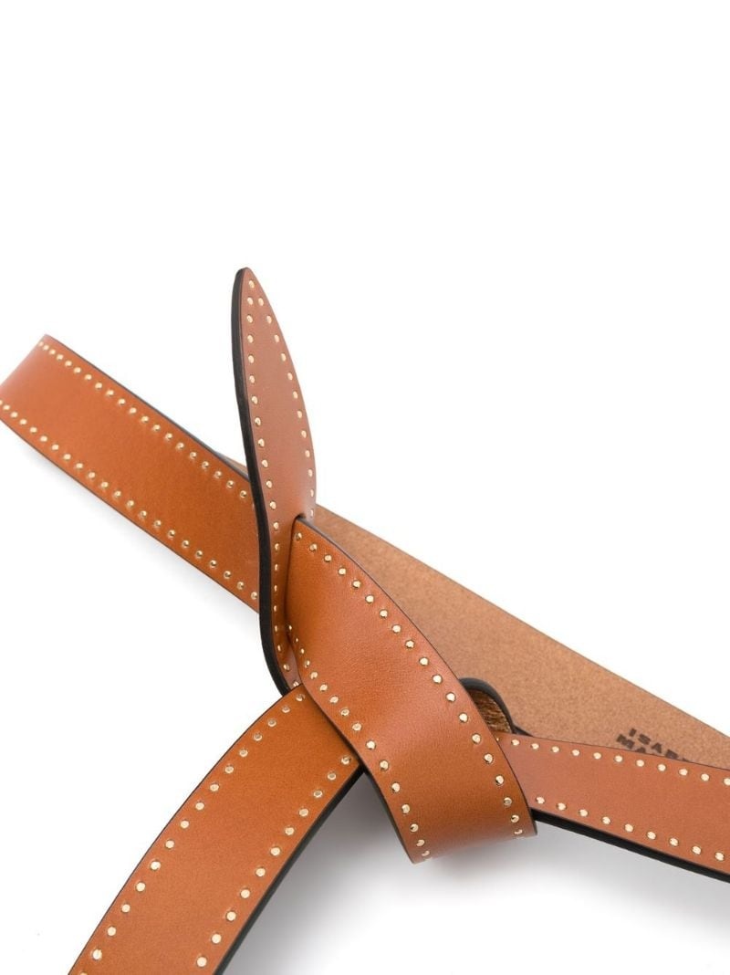 leather knot-detail belt - 2