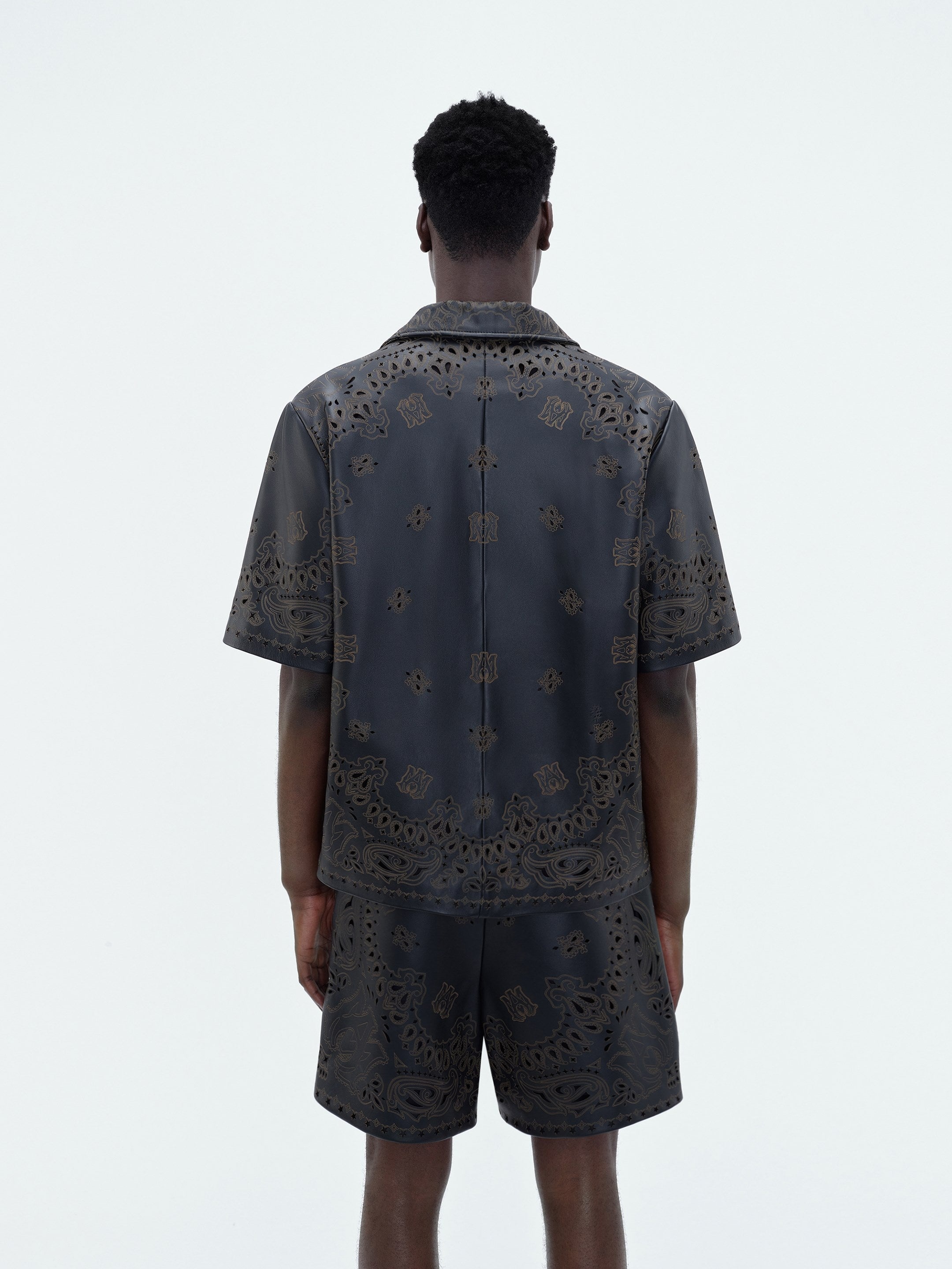 LEATHER BANDANA SHORT SLEEVE SHIRT - 5