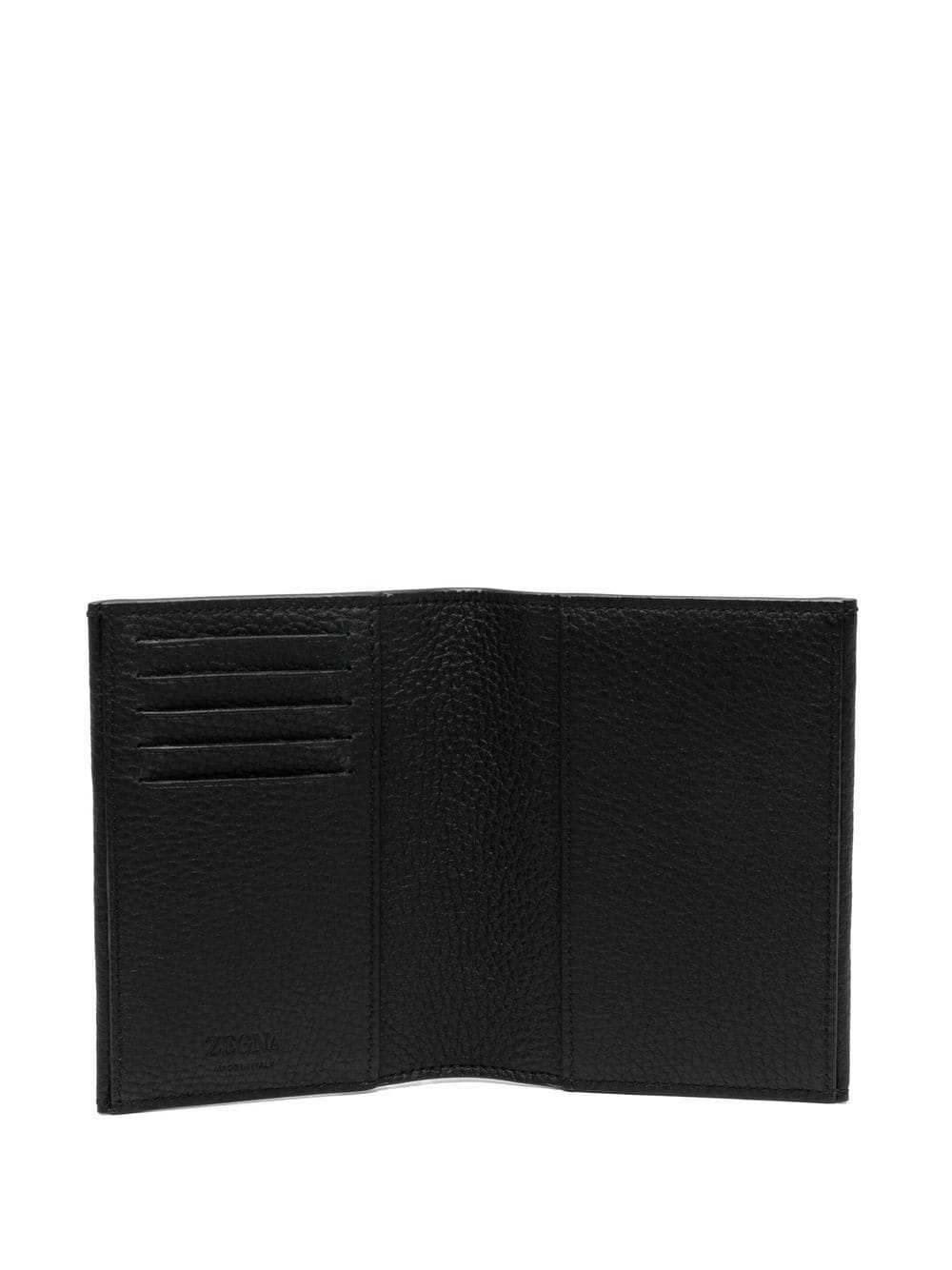 logo-plaque leather passport case - 3