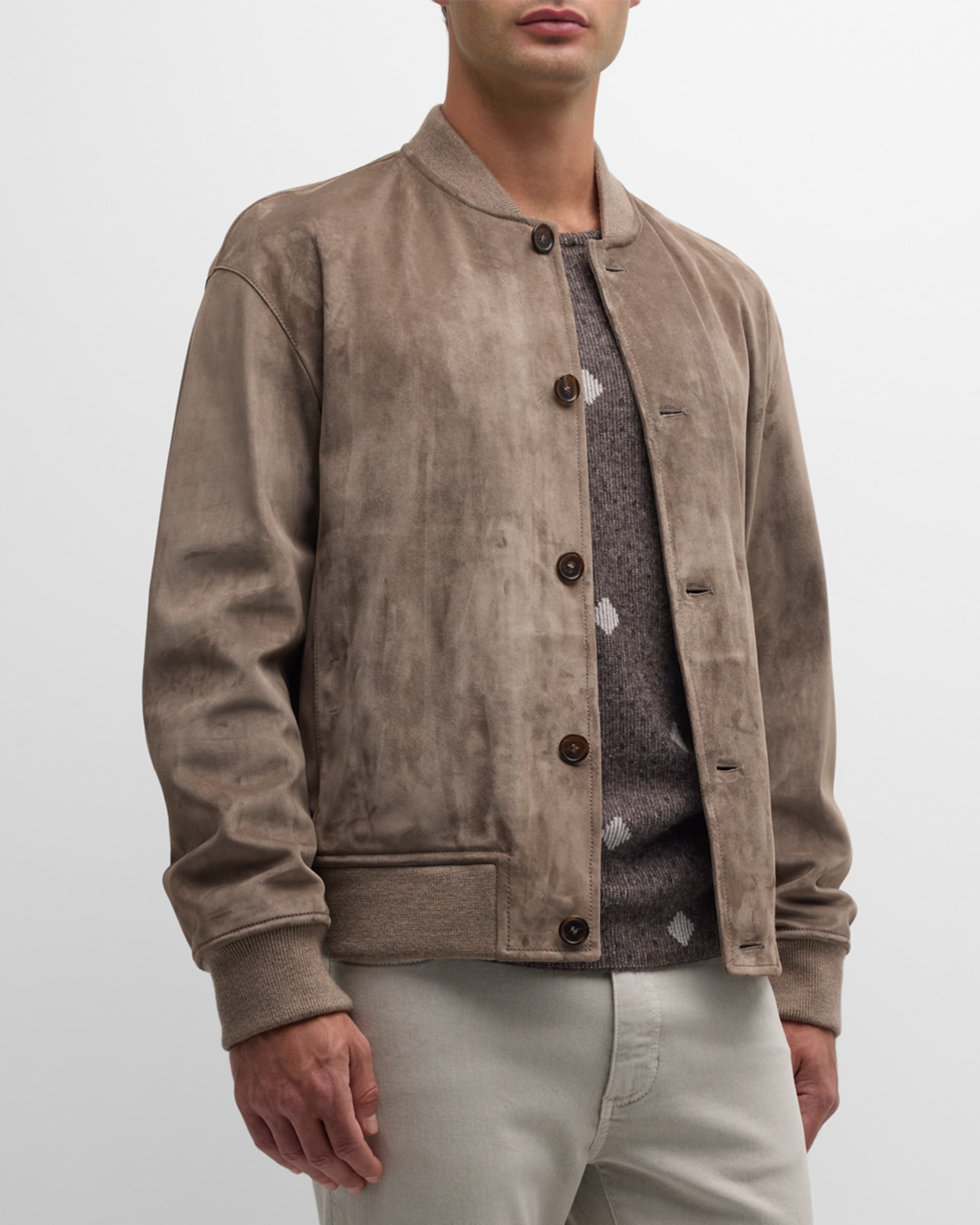 Men's Suede Blouson Jacket - 2