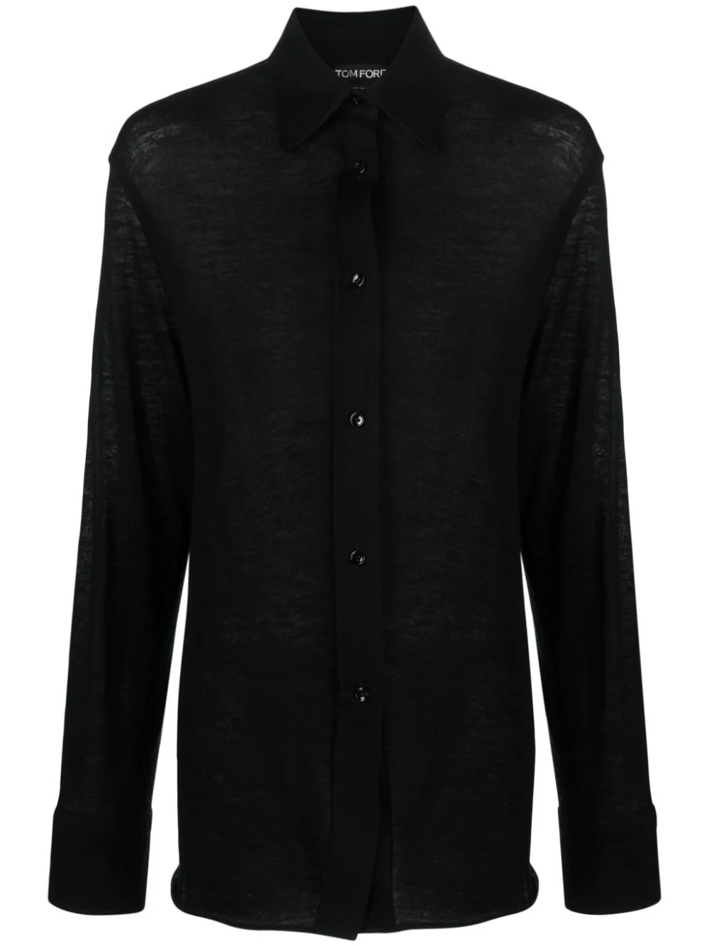 long-sleeved cashmere shirt - 1