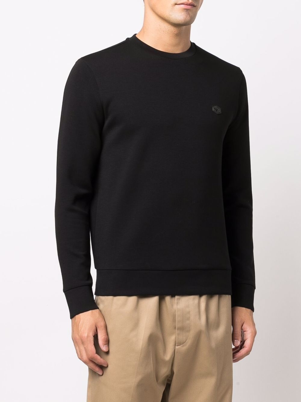 logo-patch crew-neck sweatshirt - 3