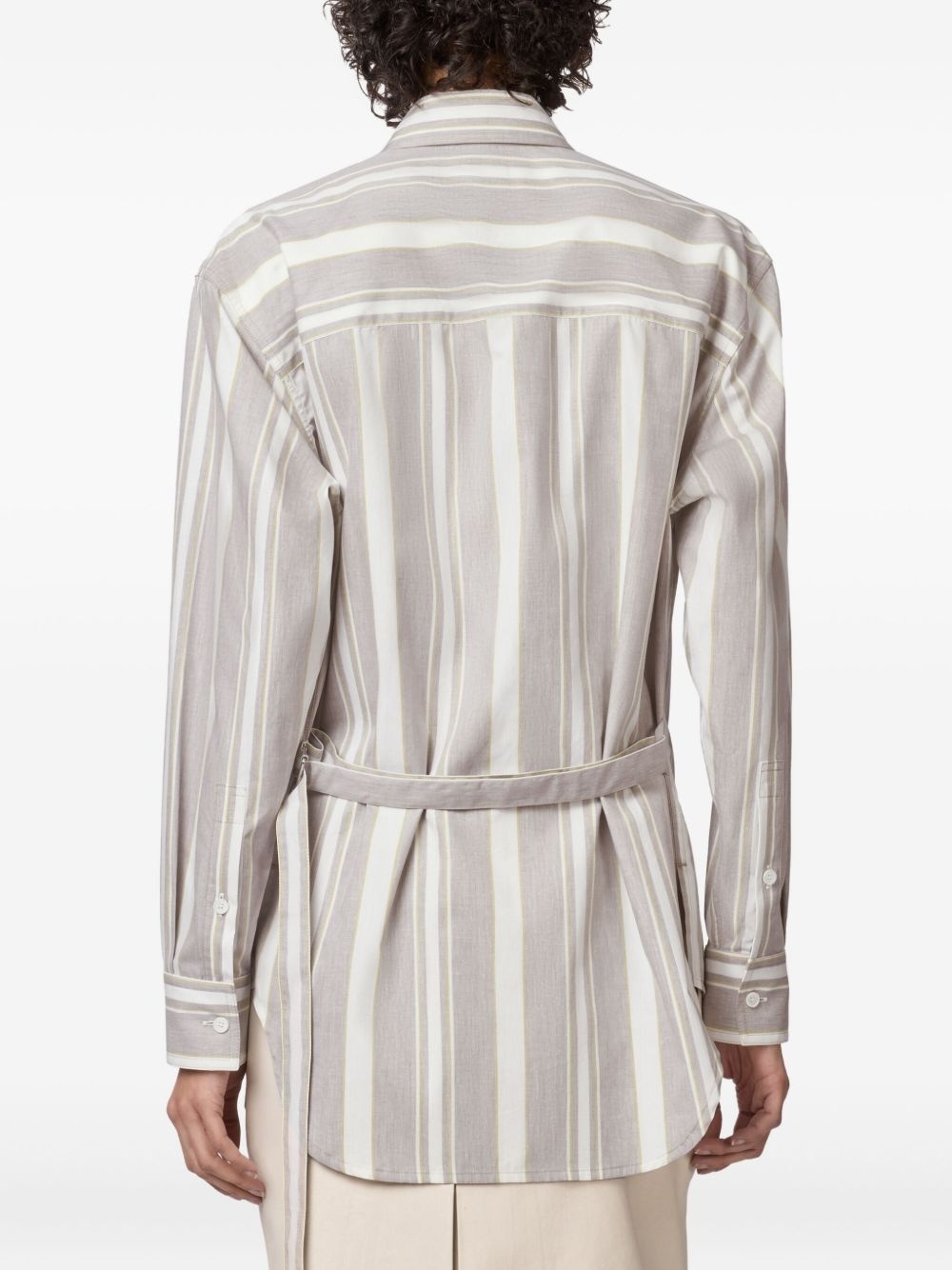 striped belted shirt - 3