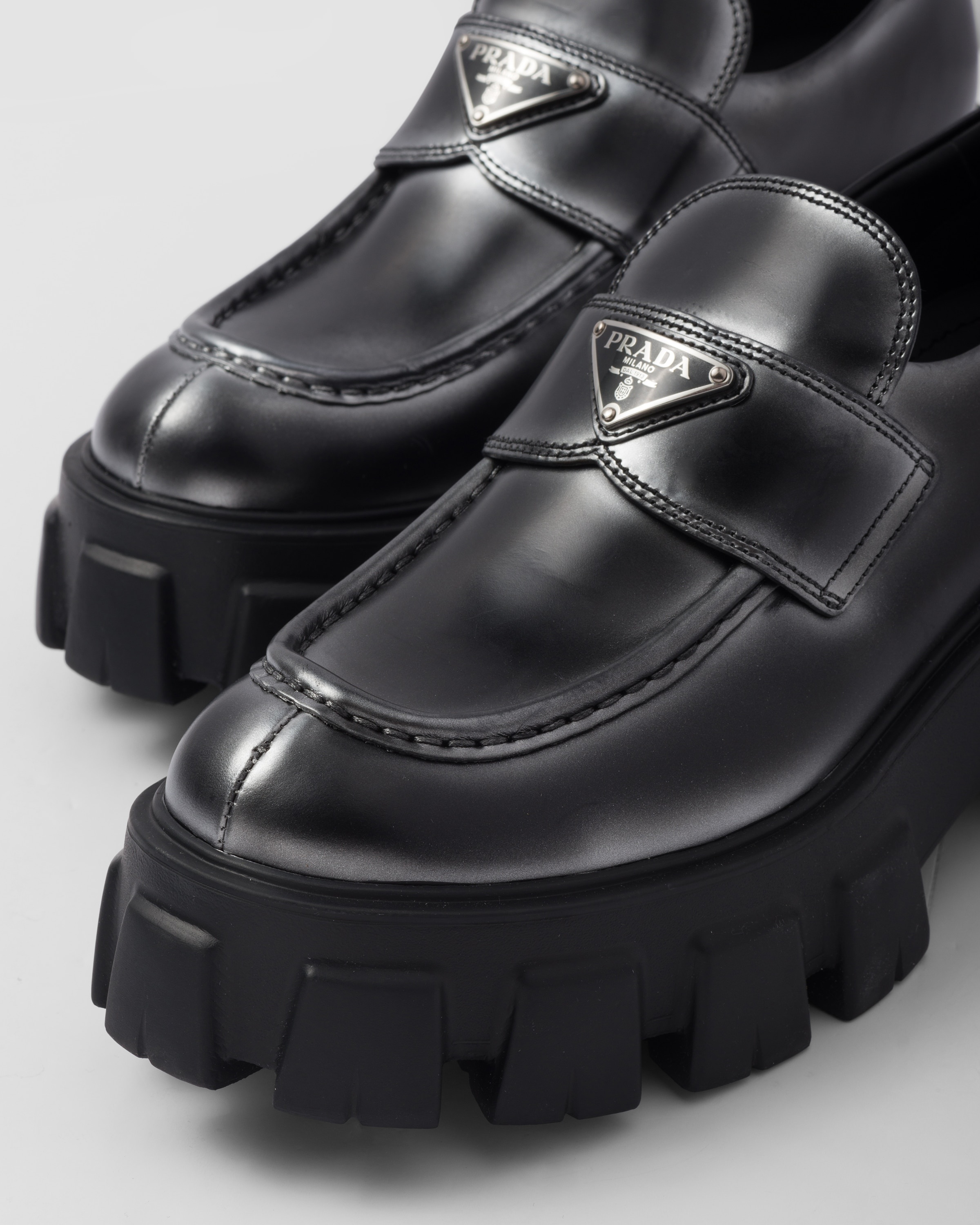 Monolith ombré brushed leather loafers - 7