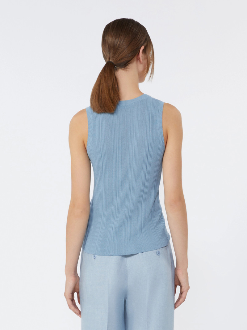 COSE Viscose yarn sleeveless jumper - LIGHT BLUE 4