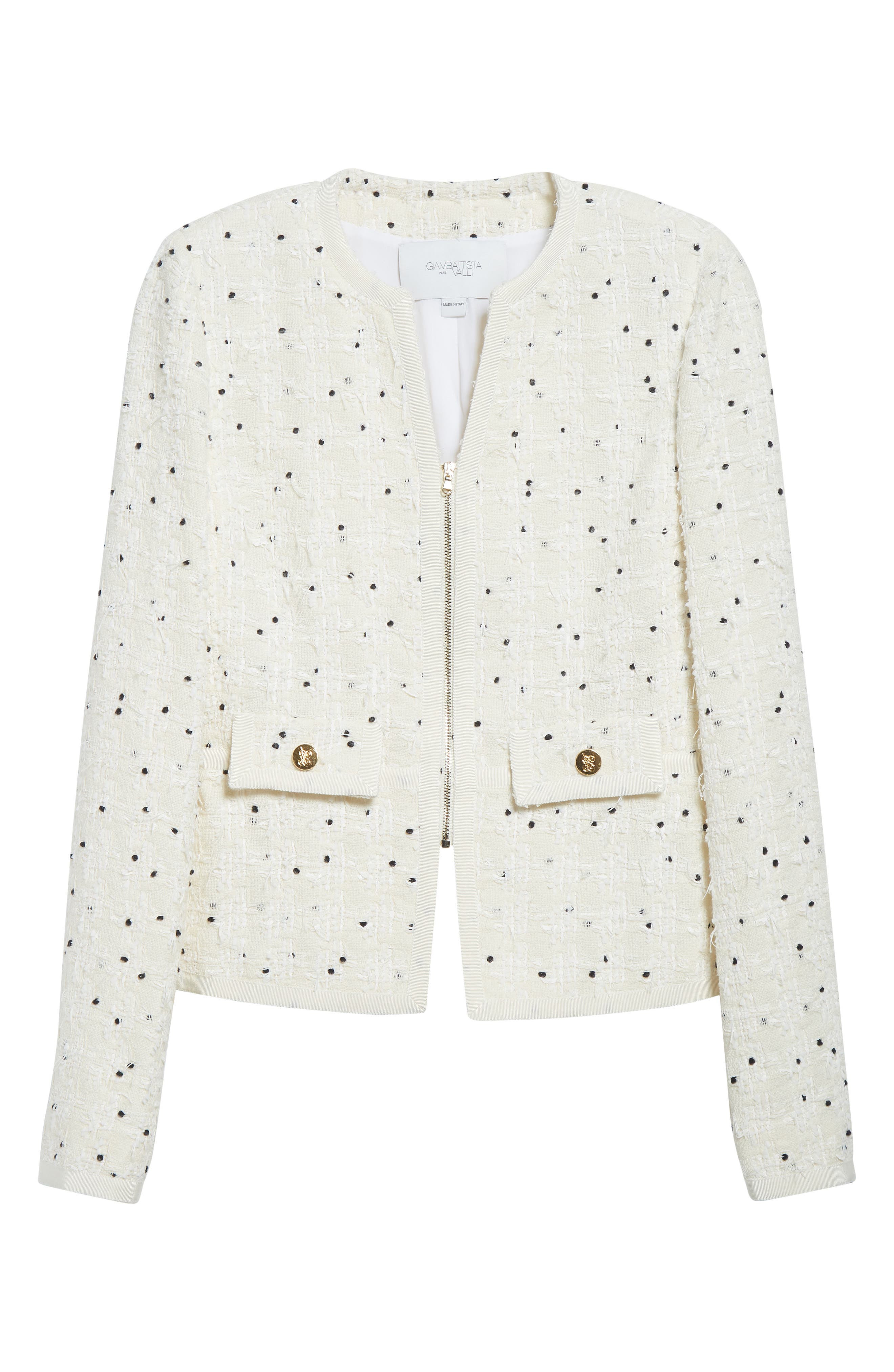 Giambattista Valli Polka Dot Tweed Jacket in Ivory at Nordstrom - 7