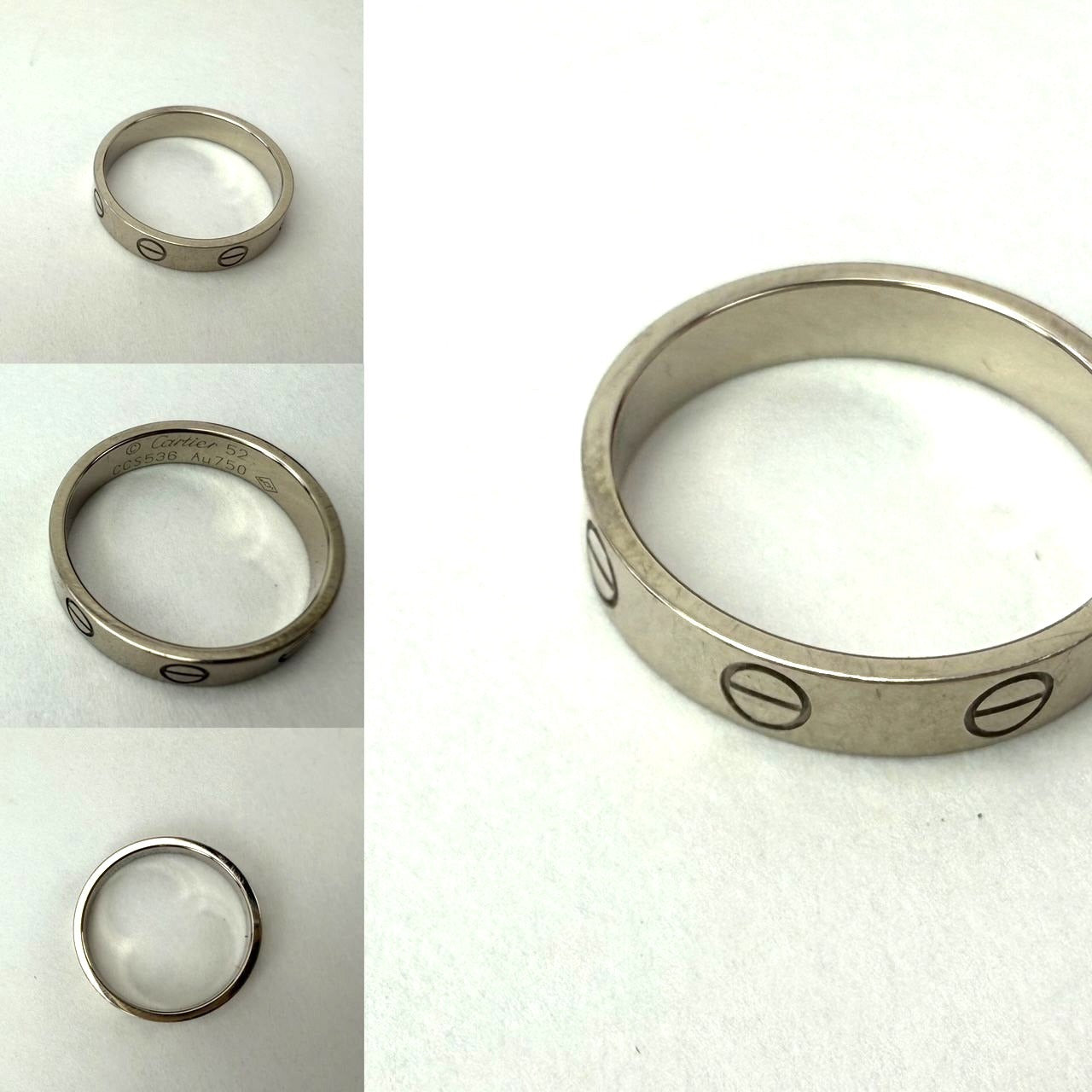 Cartier 18 K White Gold Love Small Model Wedding Band Ring Size 6 USA - 4
