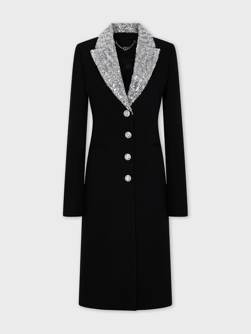 LONG WOOL COAT WITH SEQUIN COLLAR 1