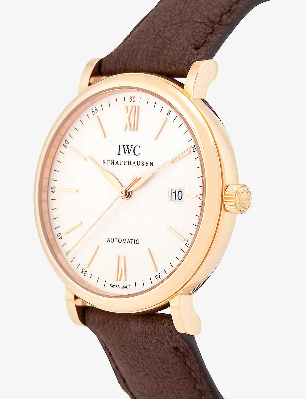 IW356504 Portofino 18ct rose-gold and leather automatic watch - 3