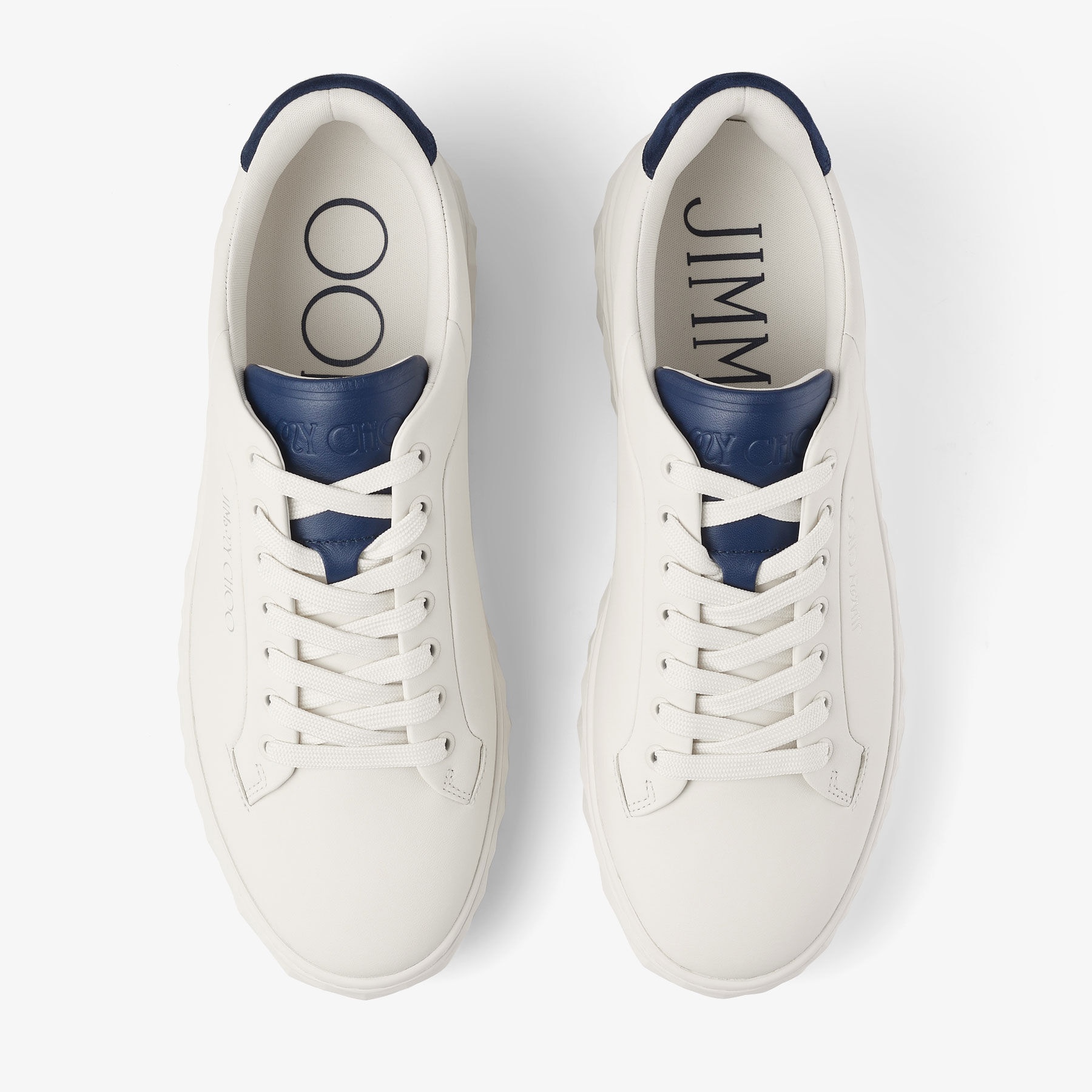 Jimmy Choo / Malbon Diamond Golf/M
Latte and Navy Leather Trainers - 4