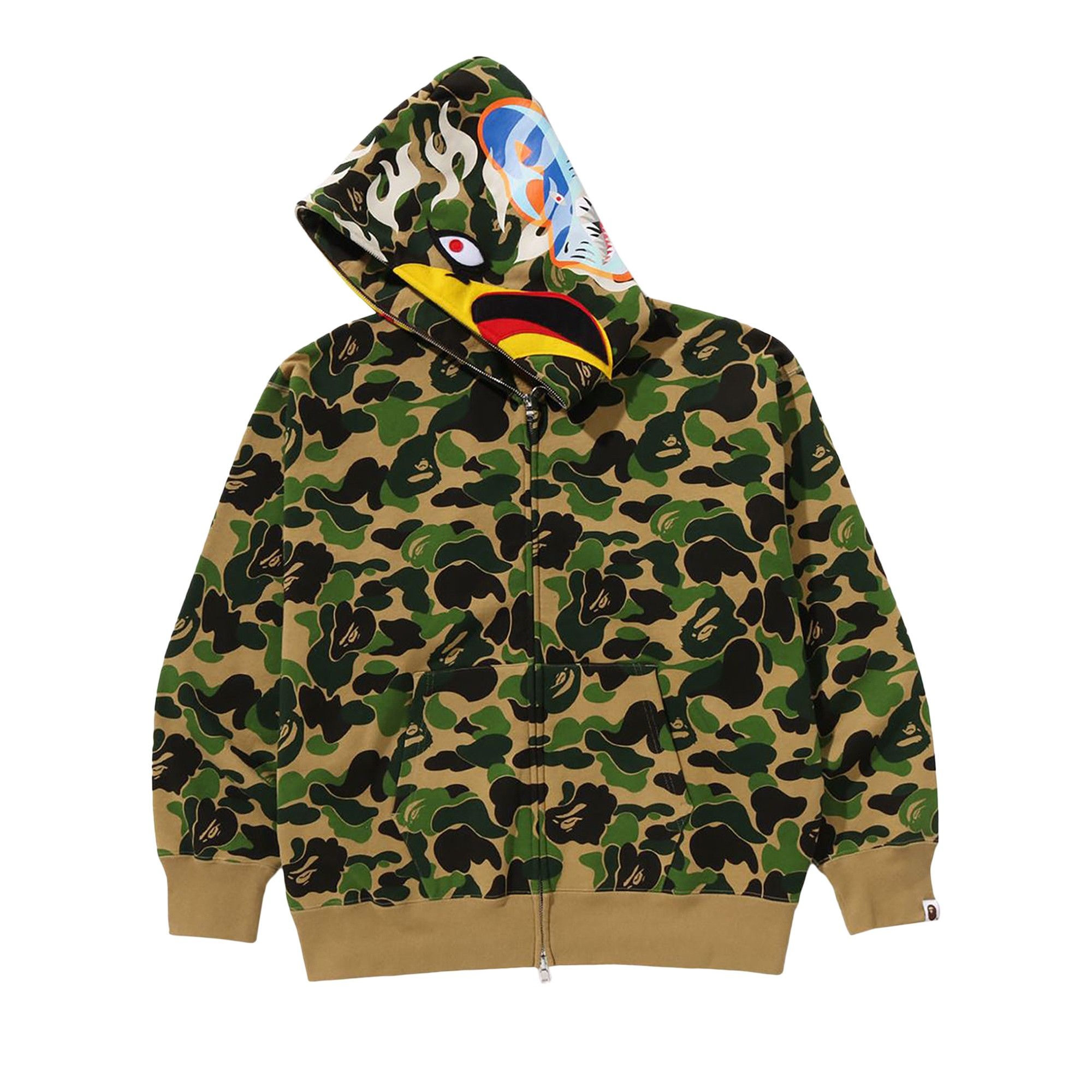BAPE x Readymade ABC Camo Eagle Relaxed Fit Full Zip Hoodie 'Green' - 3