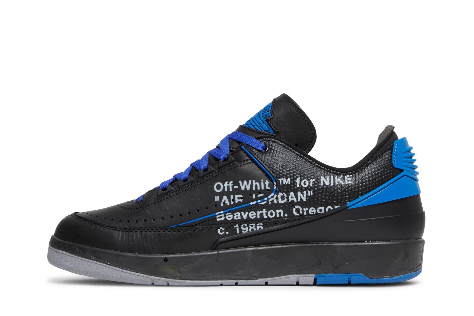 Off-White x Air Jordan 2 Retro Low SP 'Black Varsity Royal' - 3