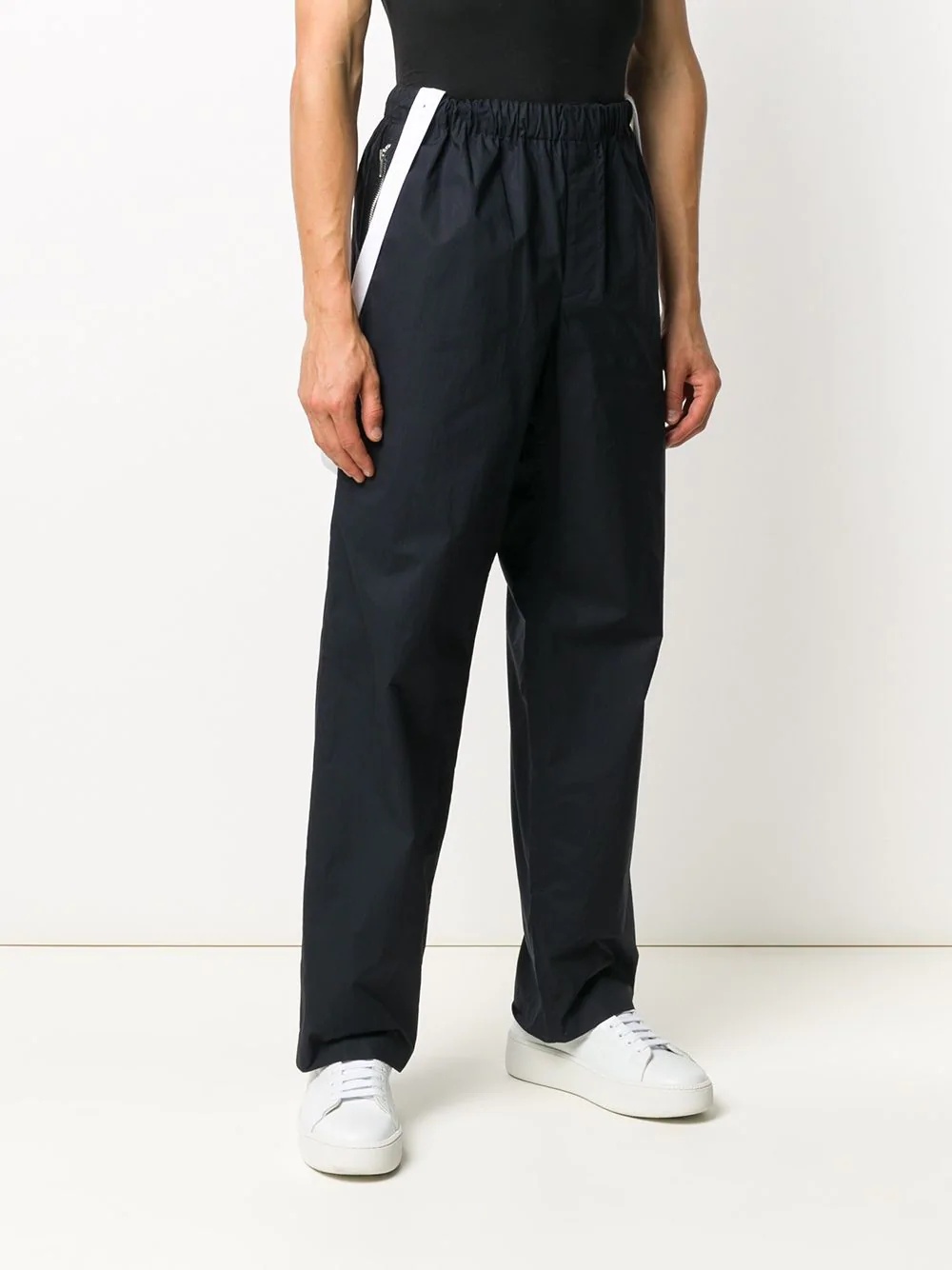 elasticated waistband cotton trousers - 3