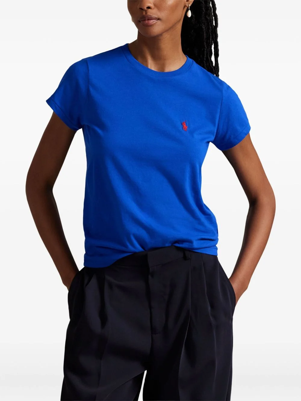 embroidered cotton T-shirt - 1