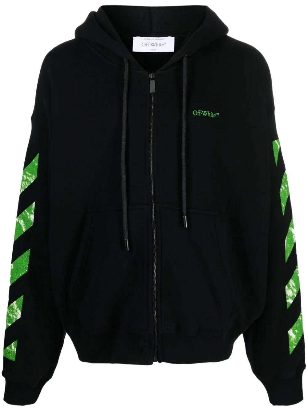 Arrows-print zip-up cotton hoodie - 1