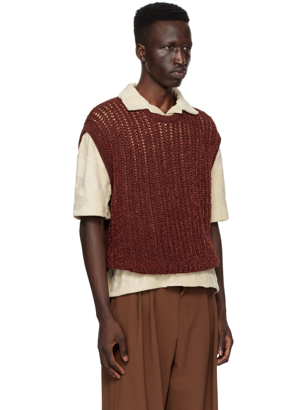 Burgundy Crewneck Vest - 2