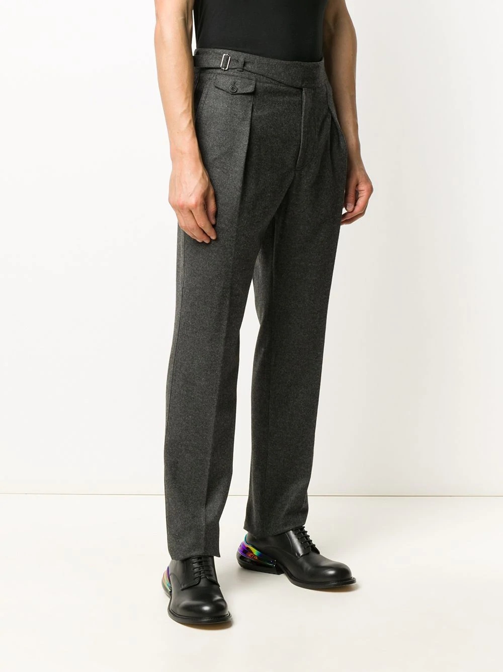 straight-leg wool trousers - 3