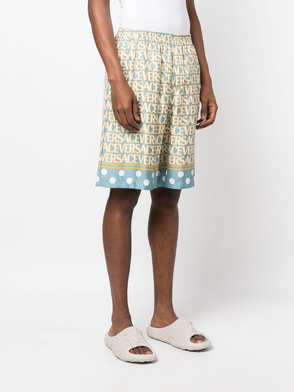 Versace Allover-print silk shorts - 3