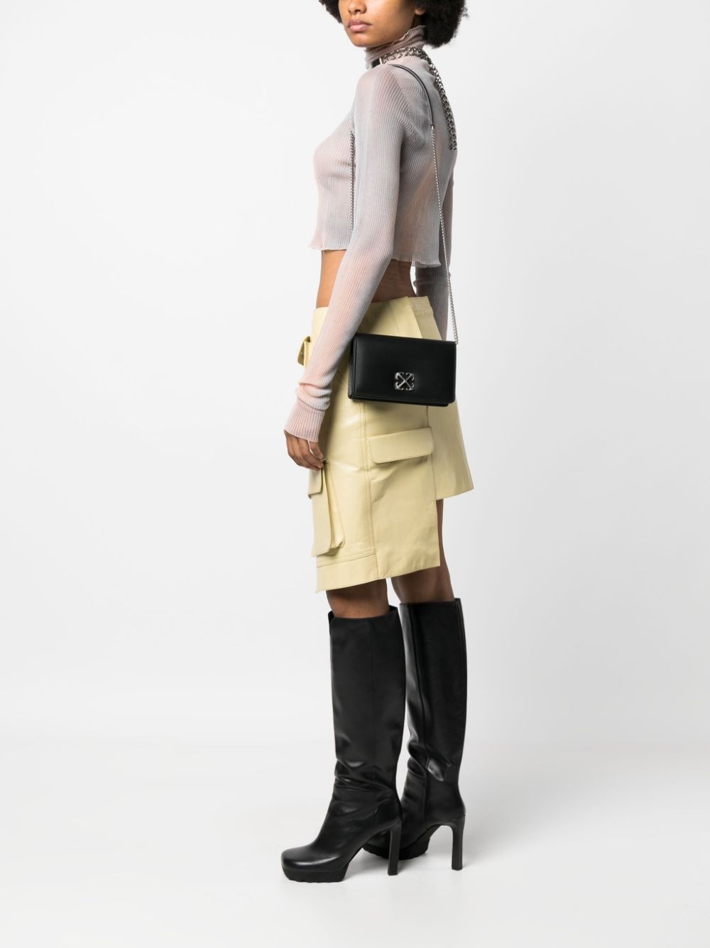 Arrows-motif leather cross-body bag - 2