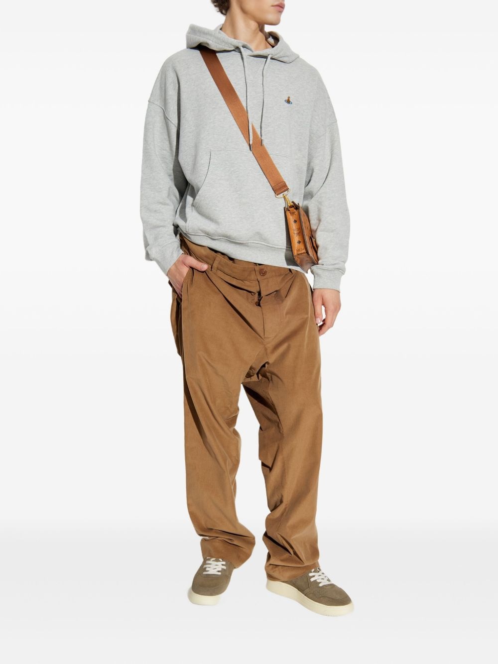 drawstring drop-crotch trousers - 2