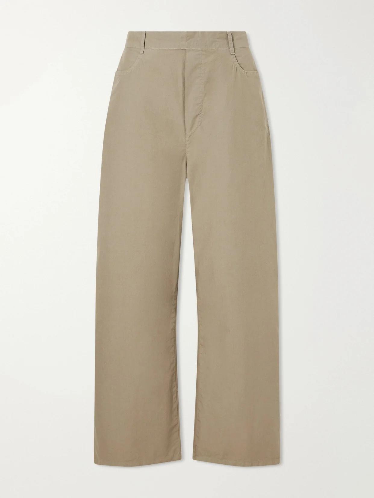 Kyoto Cotton-poplin Low-rise Wide-leg Pants - 1