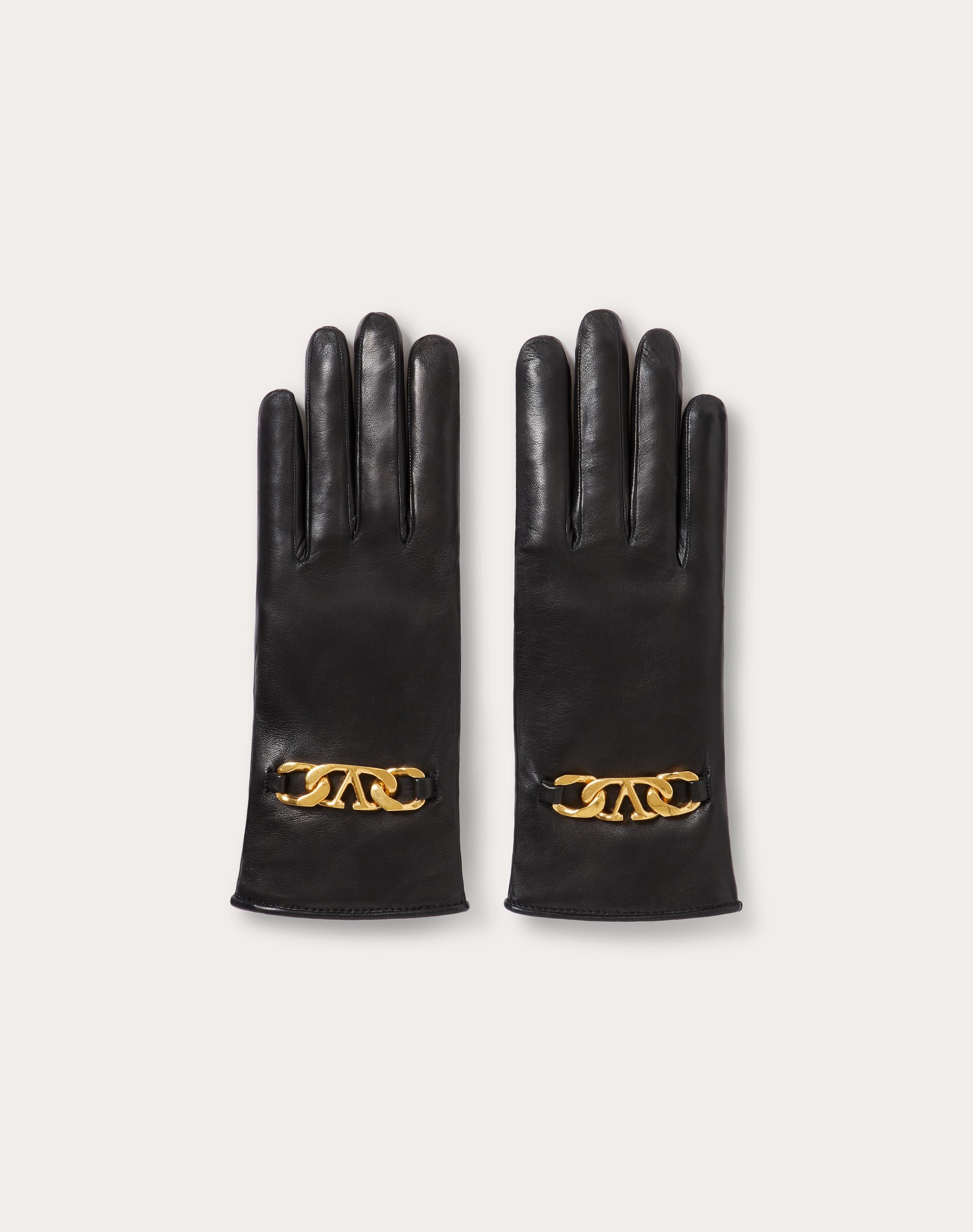 VALENTINO GARAVANI VLOGO CHAIN GLOVES IN NAPPA AND CASHMERE - 1