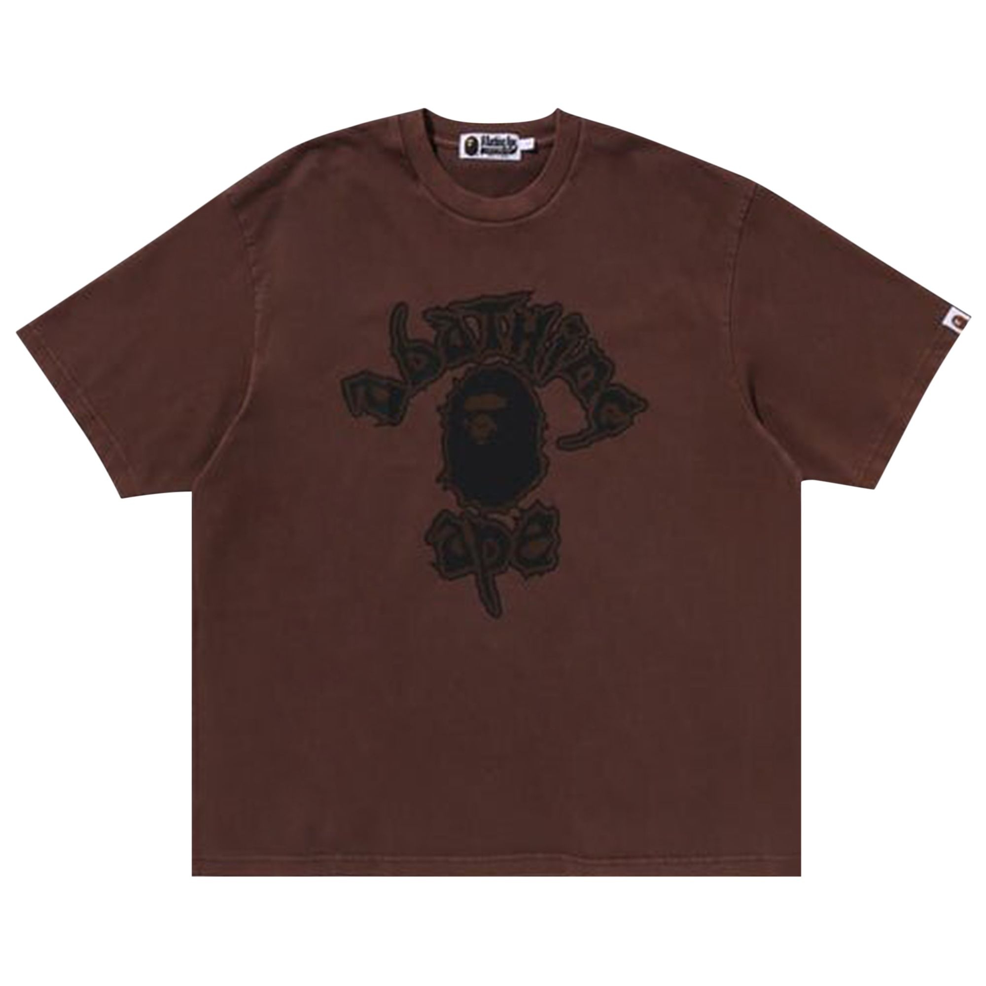 BAPE Mad College Garment Dyed Relaxed Fit Tee 'Brown' - 1