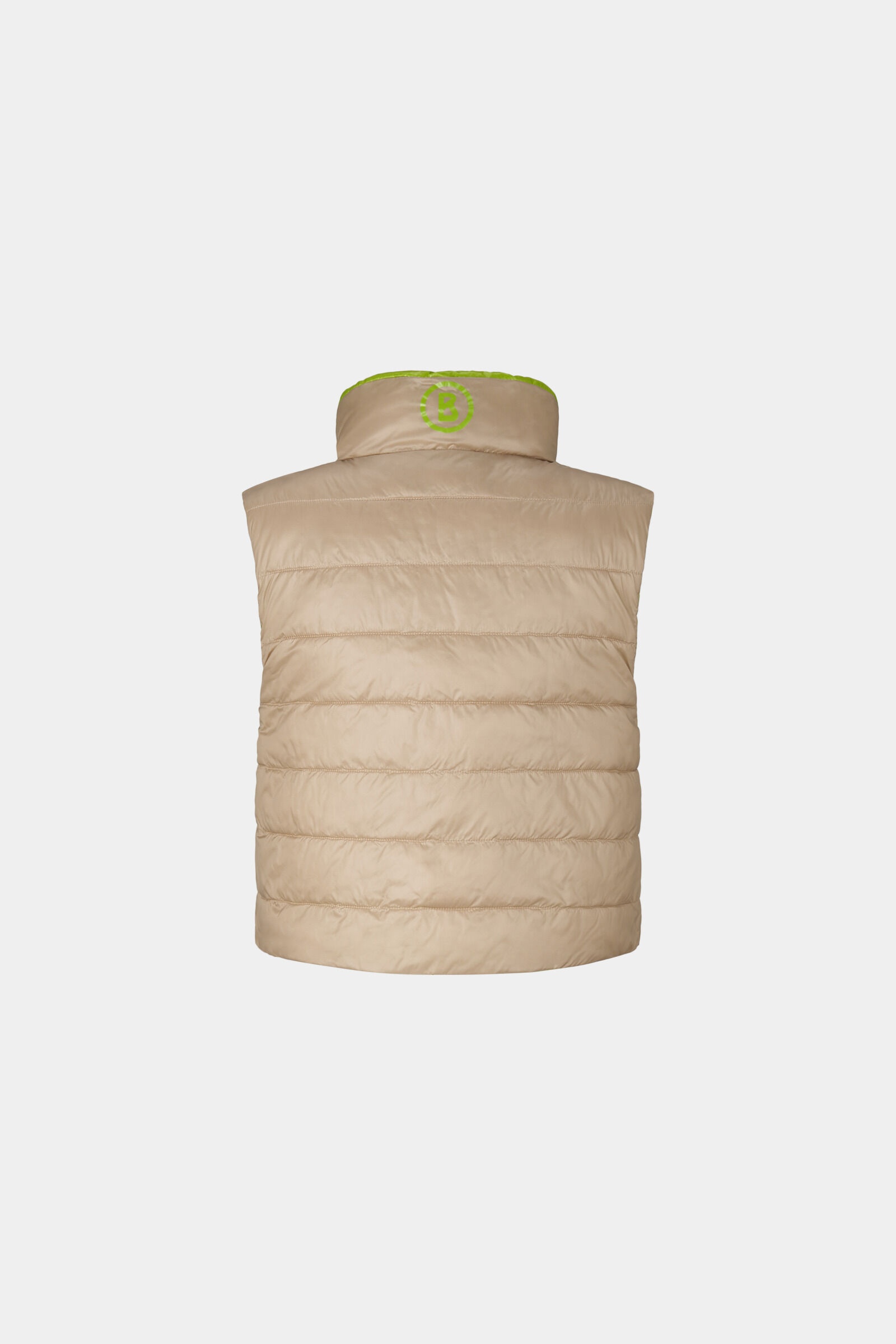 Aliah Reversible quilted waistcoat in Beige/Light green - 10