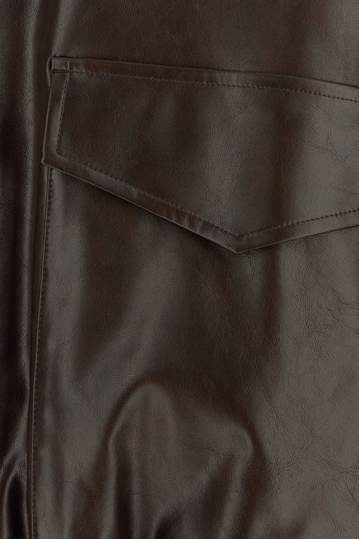 Chocolate synthetic leather jacket - 5