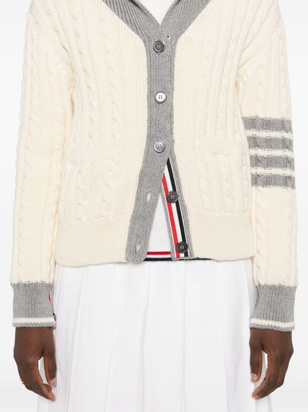 4-Bar cable-knit cardigan - 5