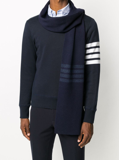 Thom Browne 4-Bar Stripe Cashmere Rib Scarf outlook