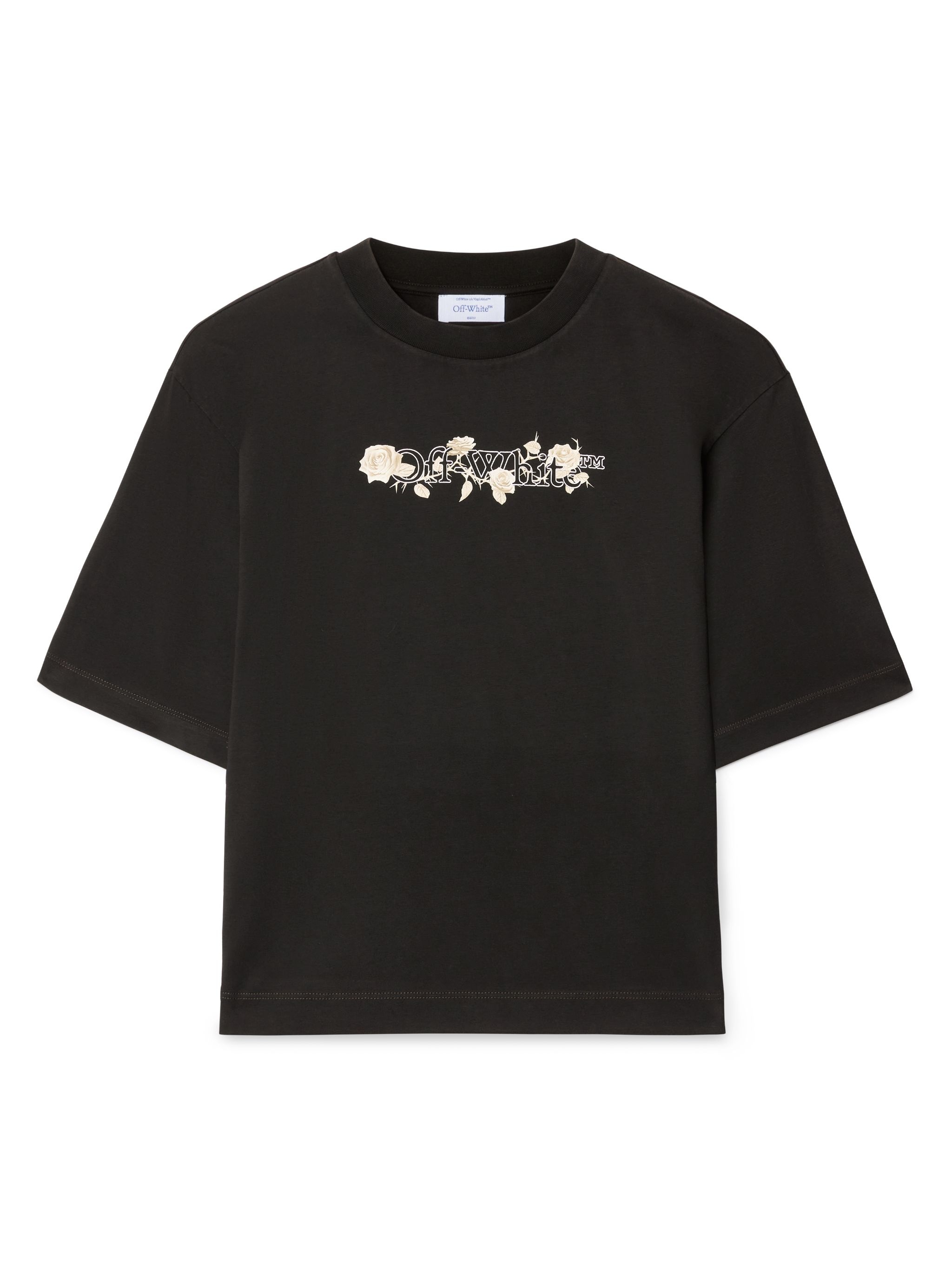 Black Bookish Roses Boxy T-shirt - 1