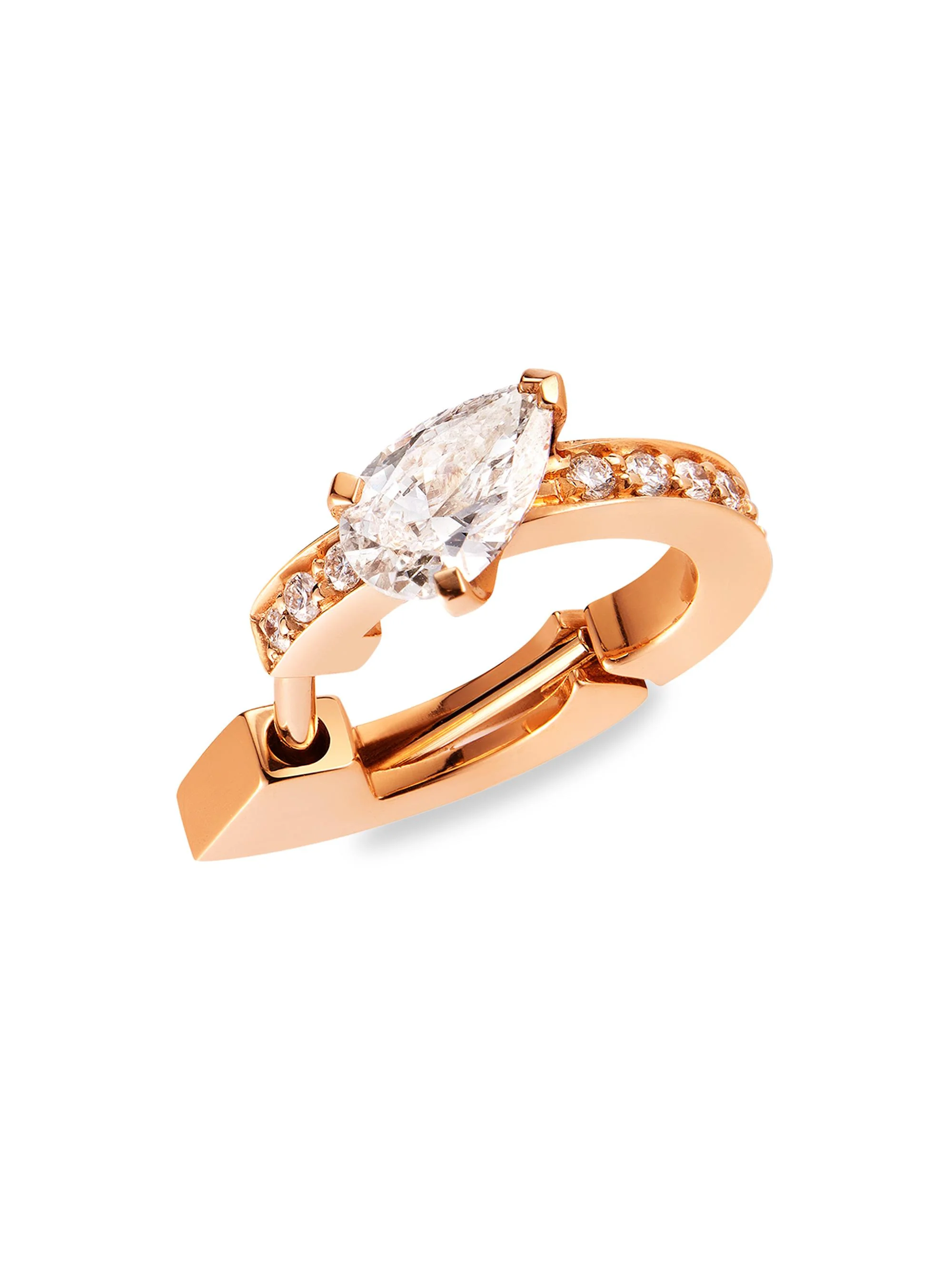 Women's Harvest 18K Rose Gold & 0.258 TCW Diamond Single Hoop Earring - Rose Gold - 1