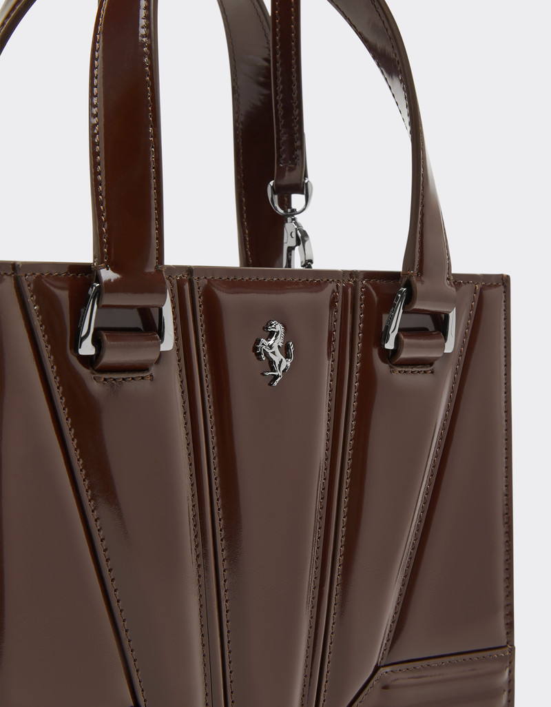 Ferrari GT mini tote bag in glossy leather 3